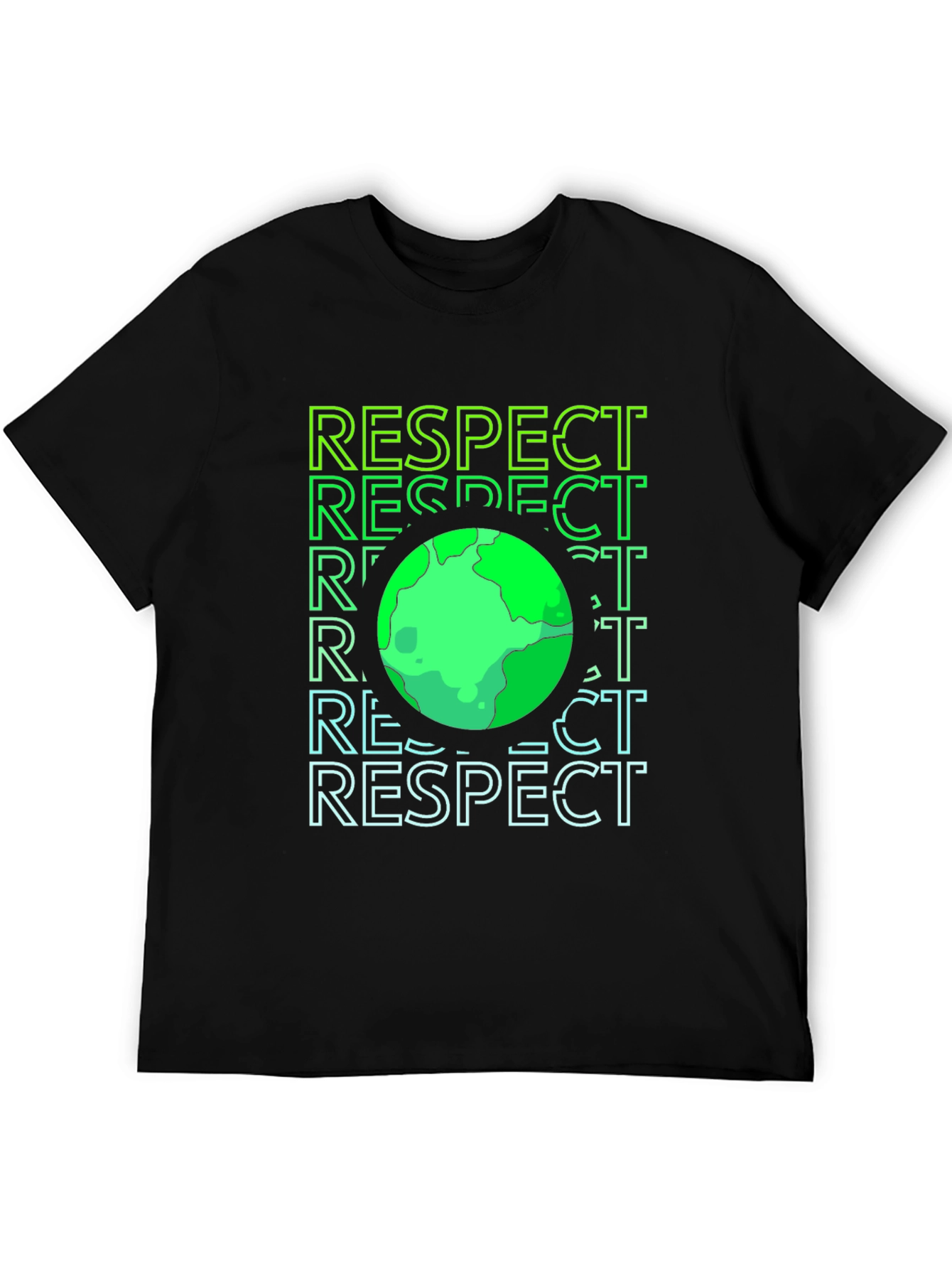 Respect Earth Graphic Print Black T-Shirt