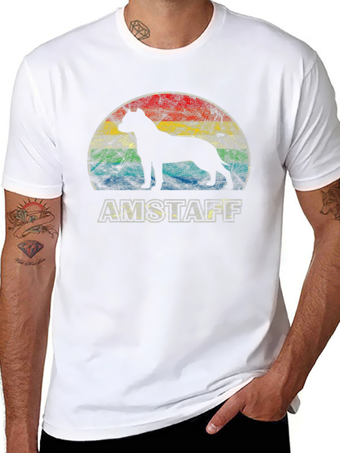 Amstaff Dog Silhouette T-Shirt