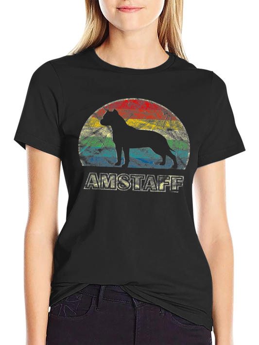 Amstaff Dog Silhouette T-Shirt