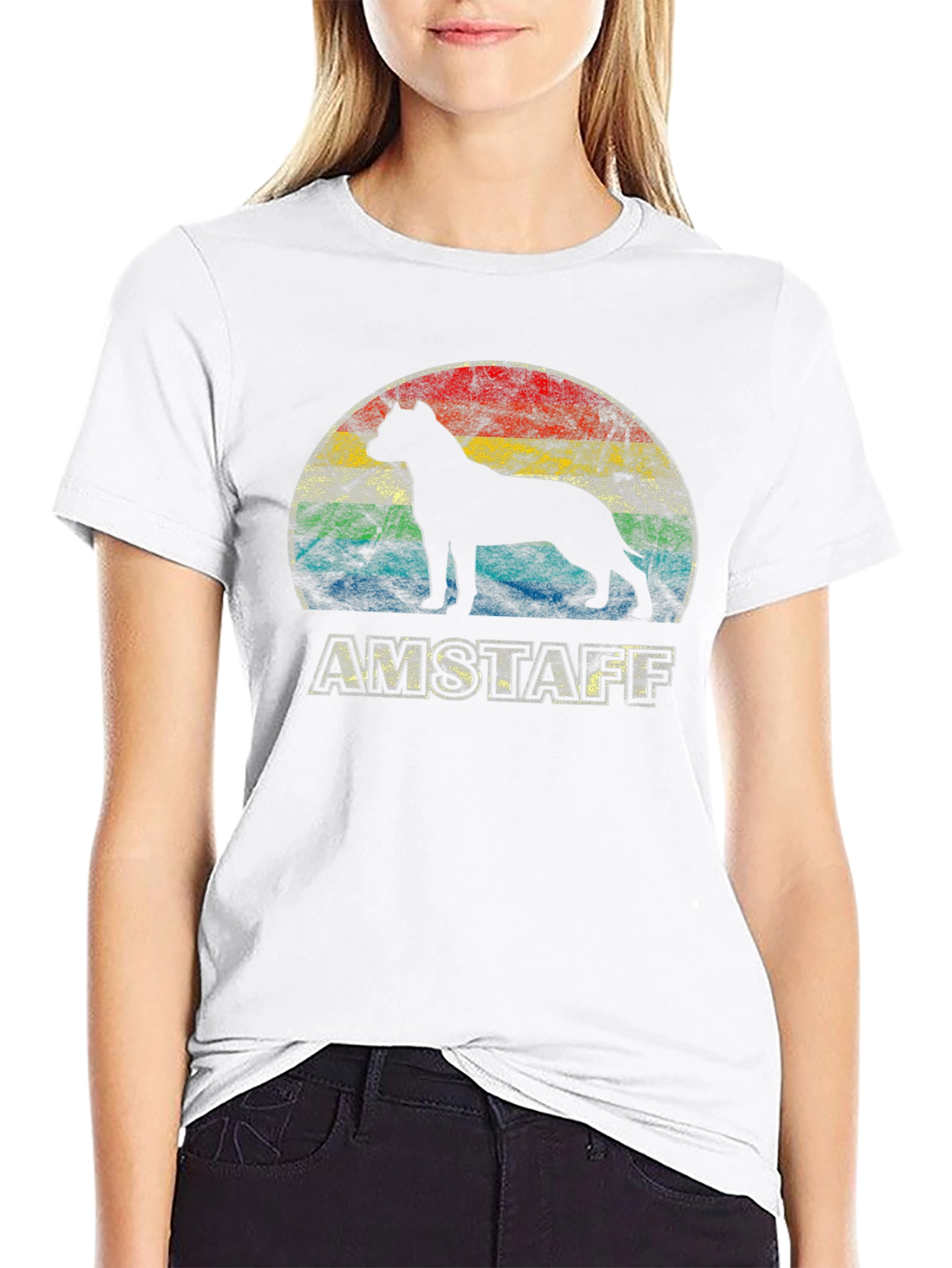 Amstaff Dog Silhouette T-Shirt