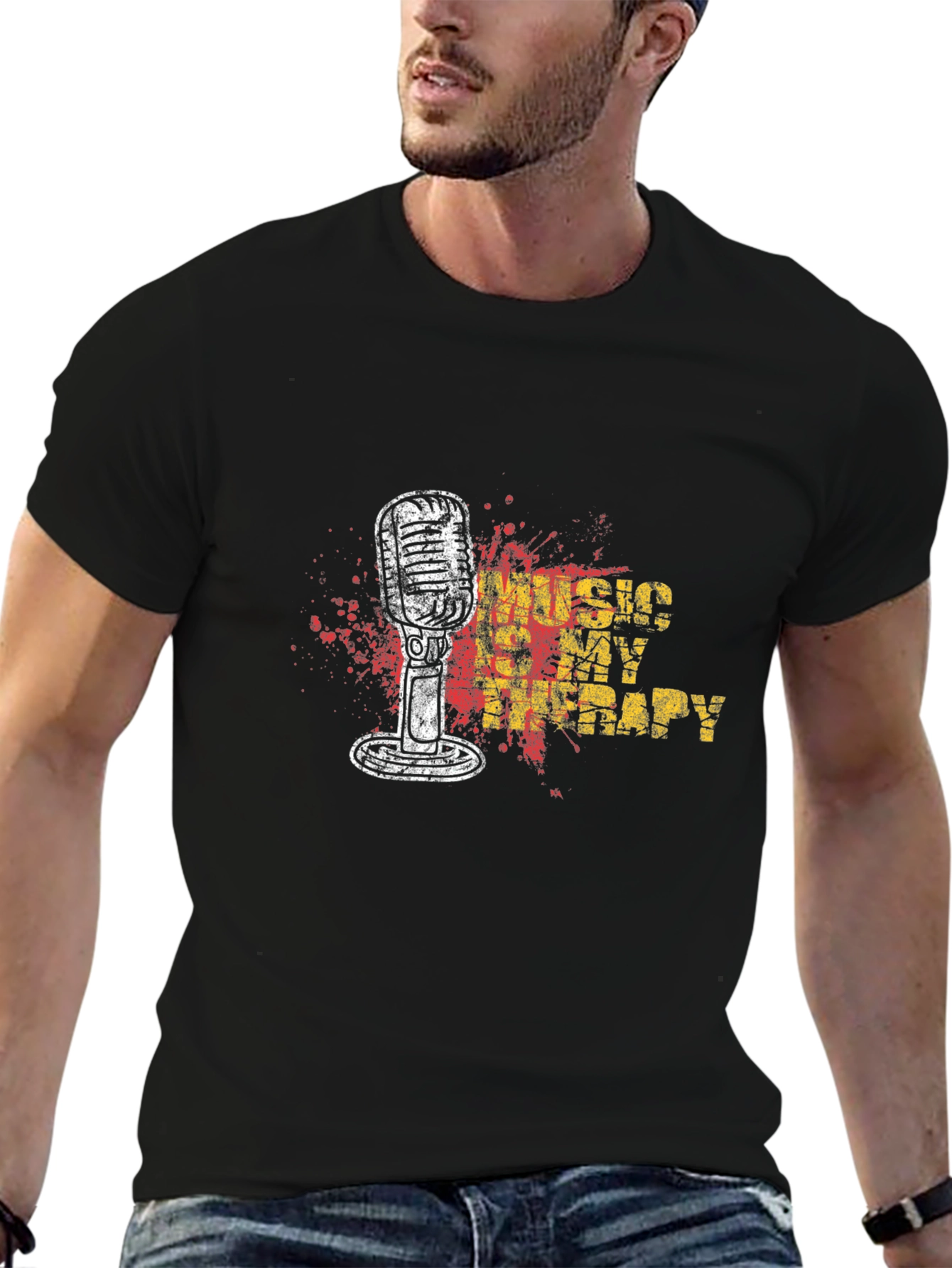 Music Is My Therapy Graphic T-Shirt