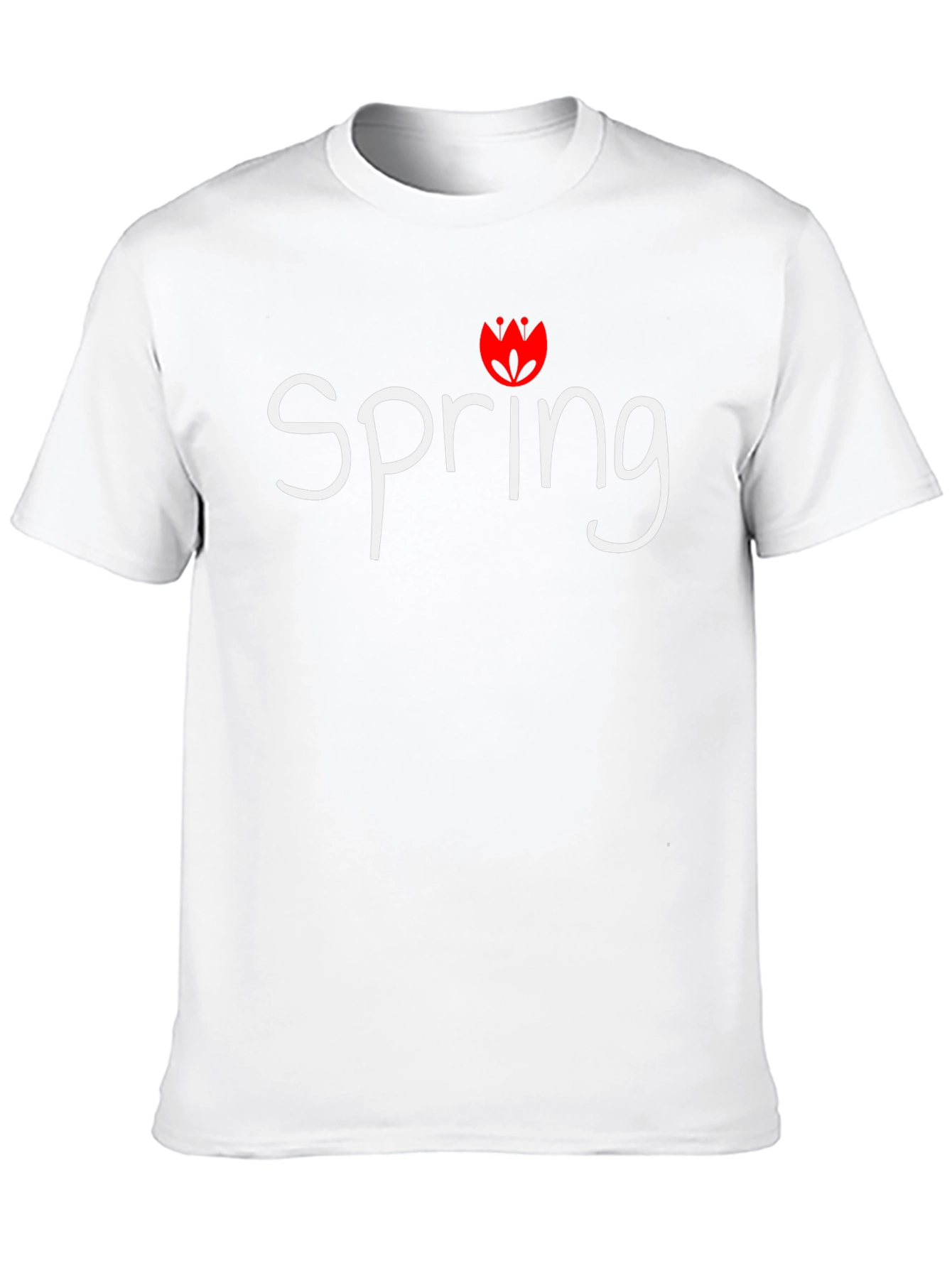 Spring Graphic Tee - Black Cotton T-Shirt