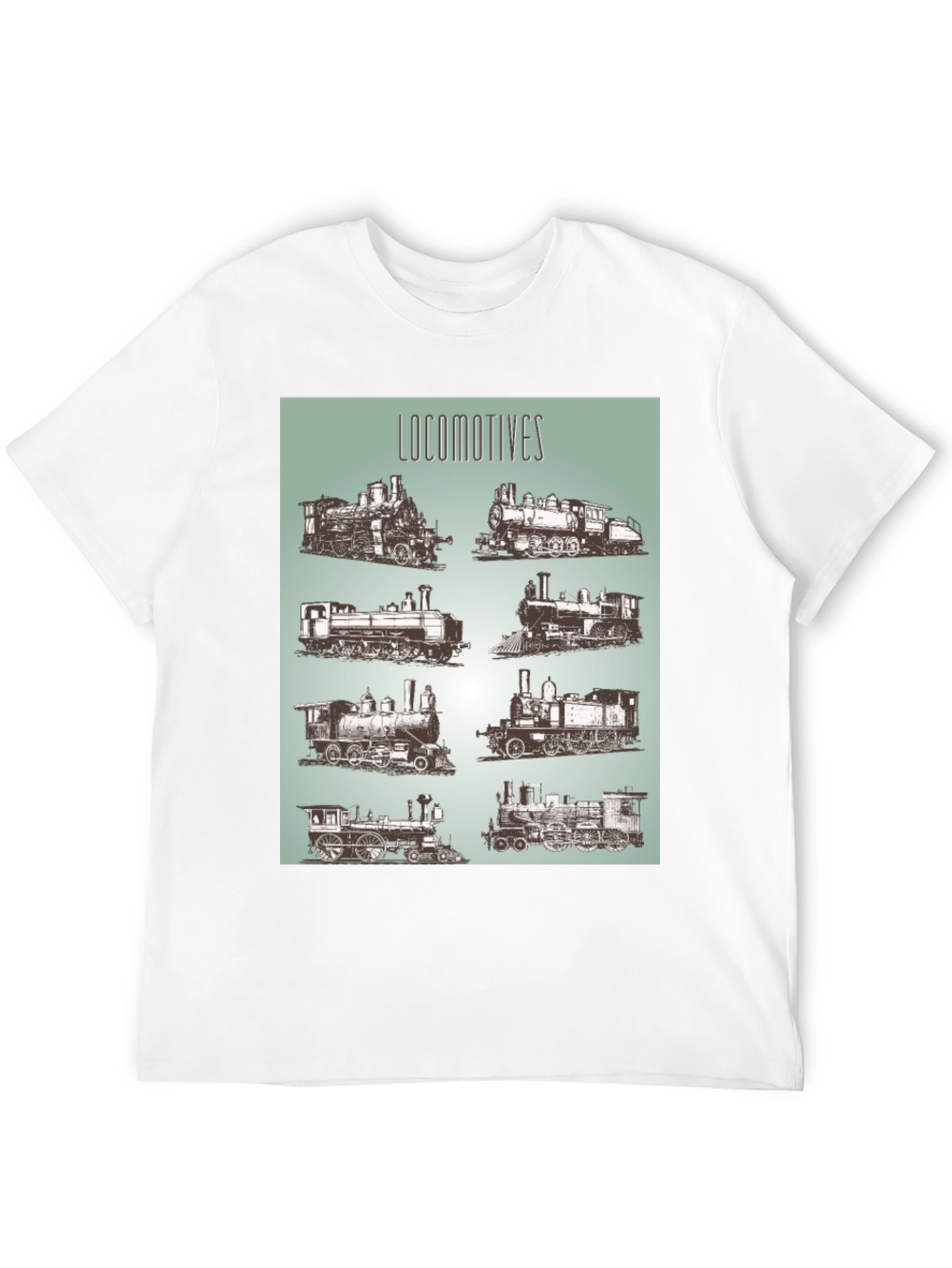 Locomotive Train Graphic Tee - Black Cotton T-Shirt
