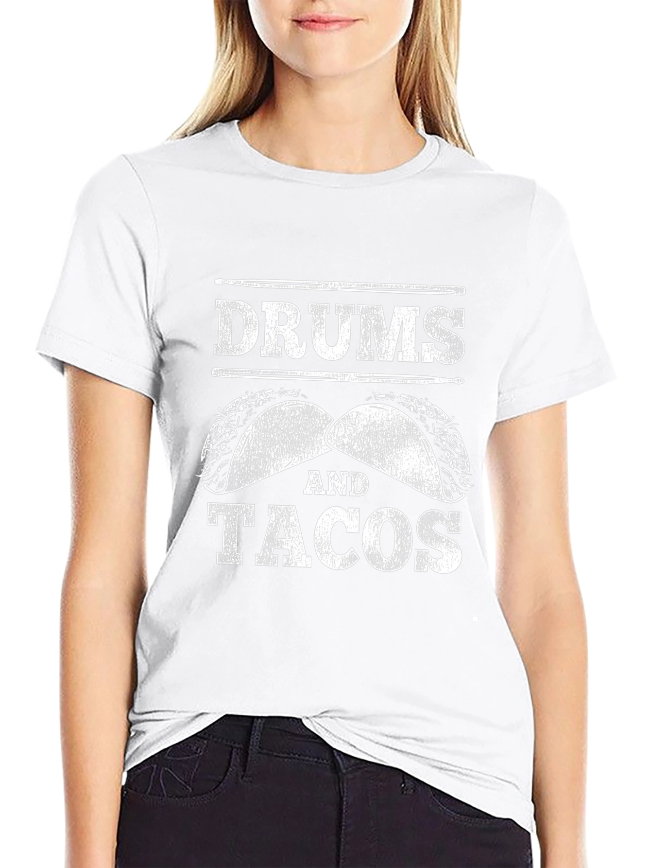 Drums and Tacos Black Graphic Tee