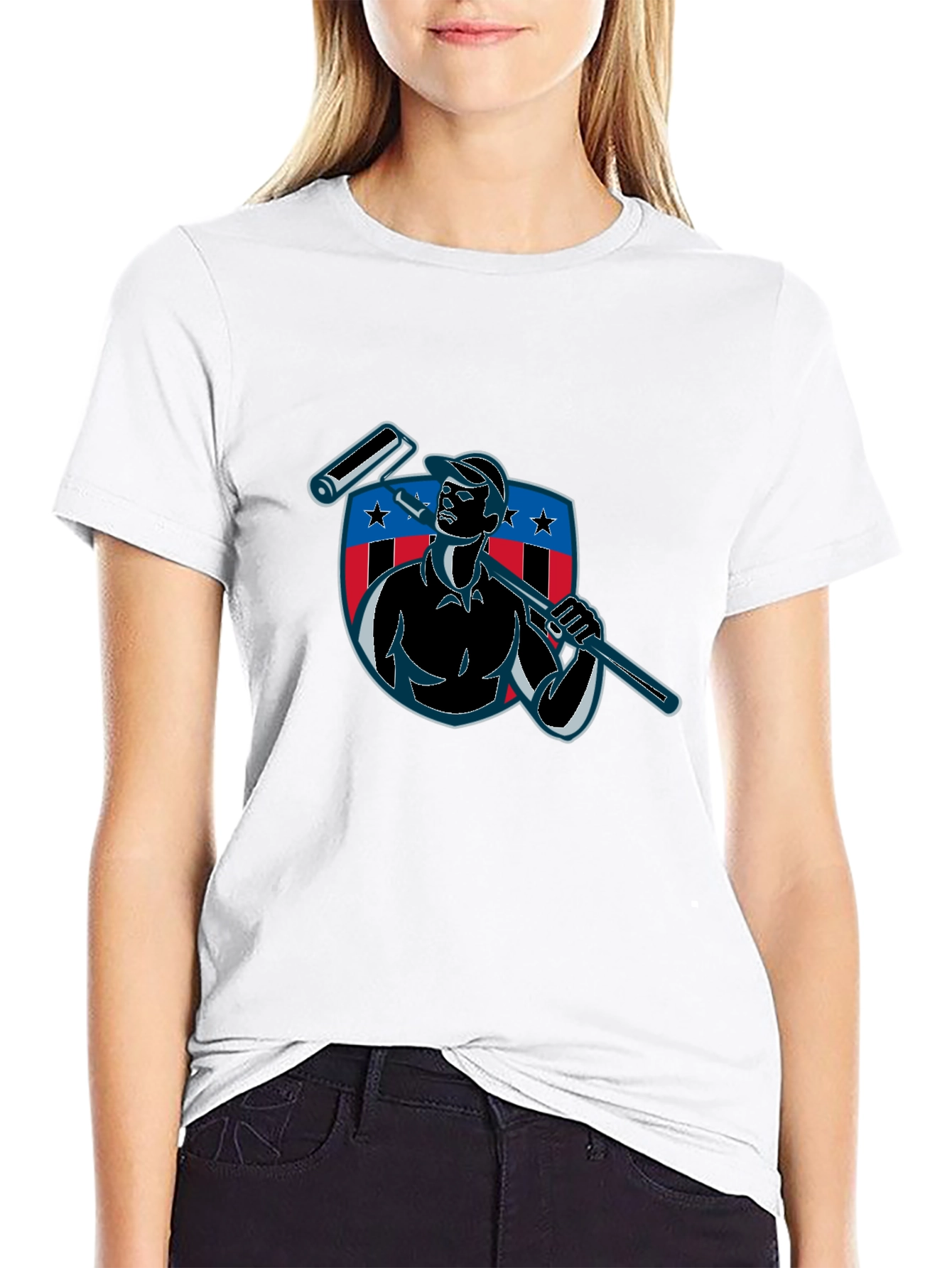 Patriotic Painter Graphic Tee - USA Pride
