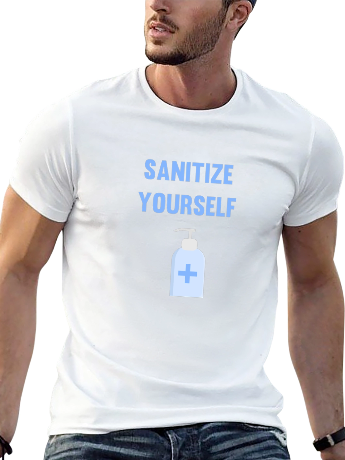 Sanitize Yourself Graphic Tee - Black Cotton T-Shirt