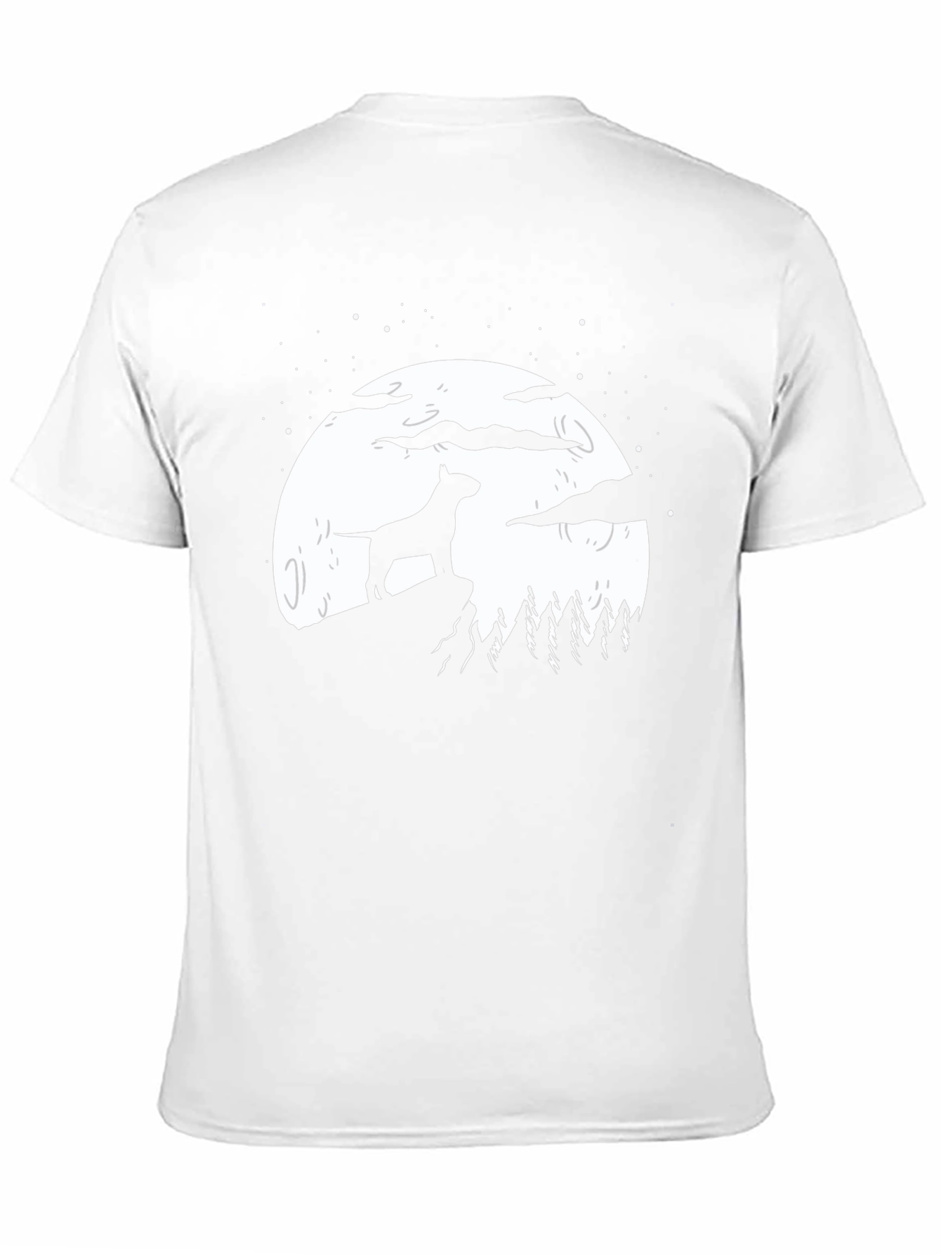 Dog Silhouette Moon Graphic T-Shirt