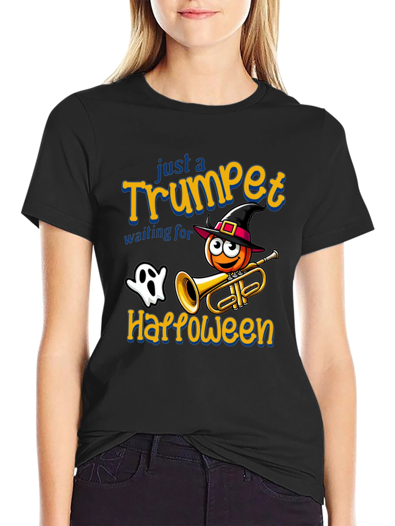 Halloween Trumpet T-Shirt - Spooky Musician Tee