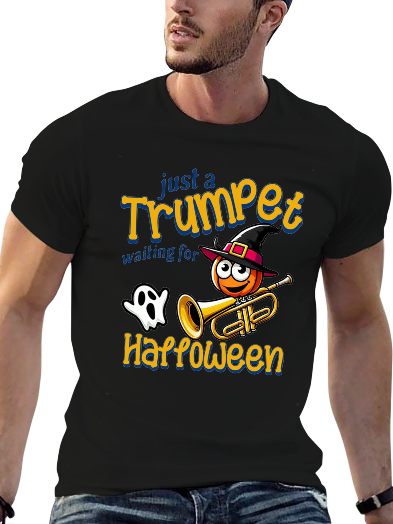 Halloween Trumpet T-Shirt - Spooky Musician Tee