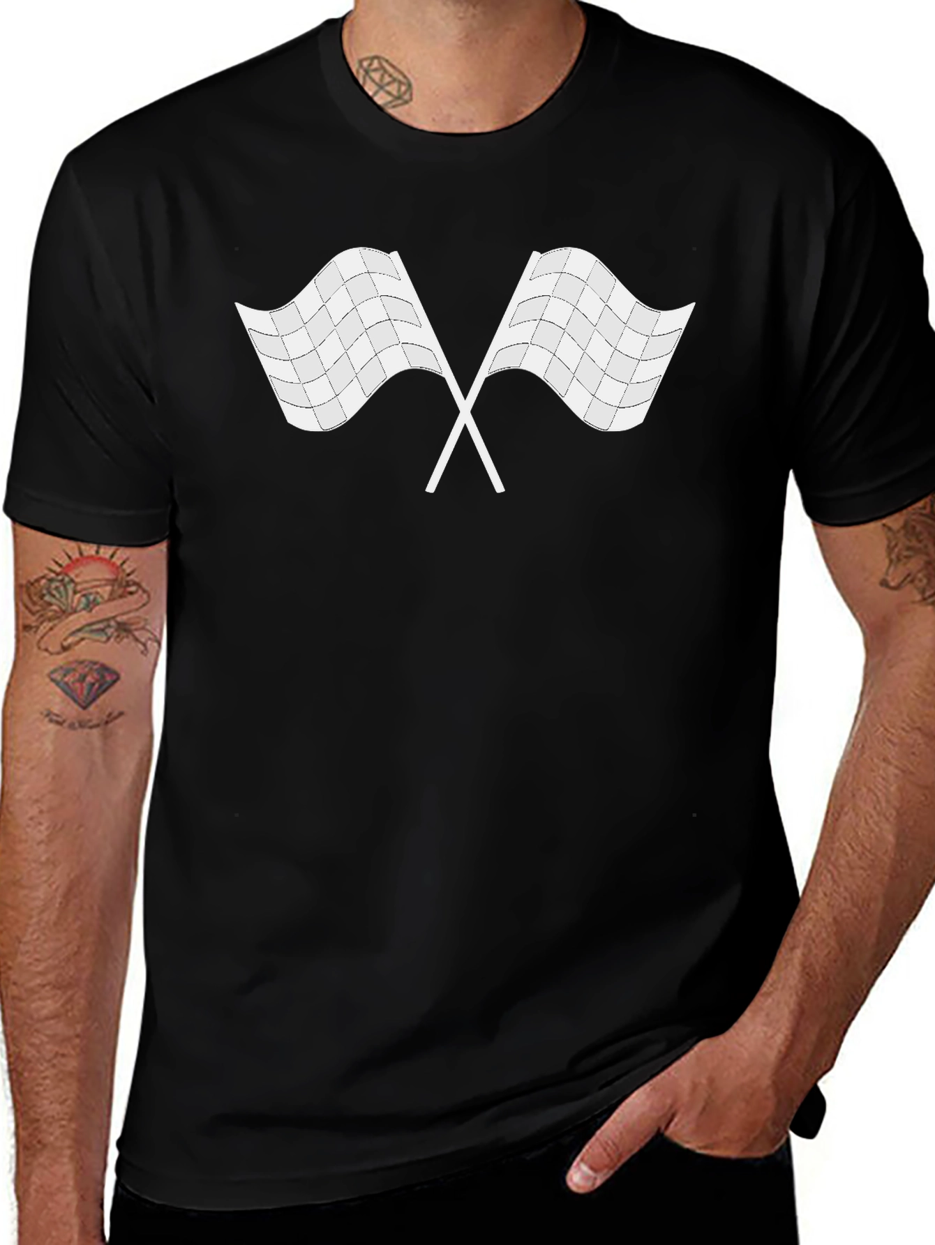 Checkered Flag Graphic Tee - Racing Fan T-Shirt