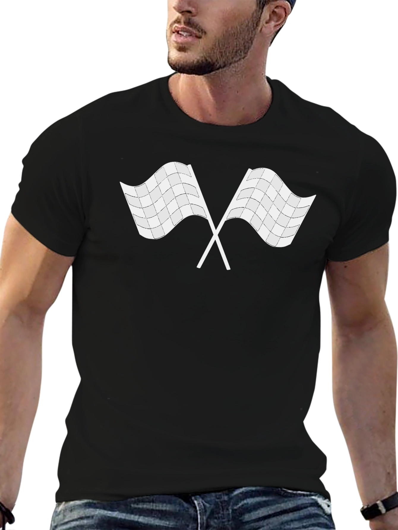 Checkered Flag Graphic Tee - Racing Fan T-Shirt