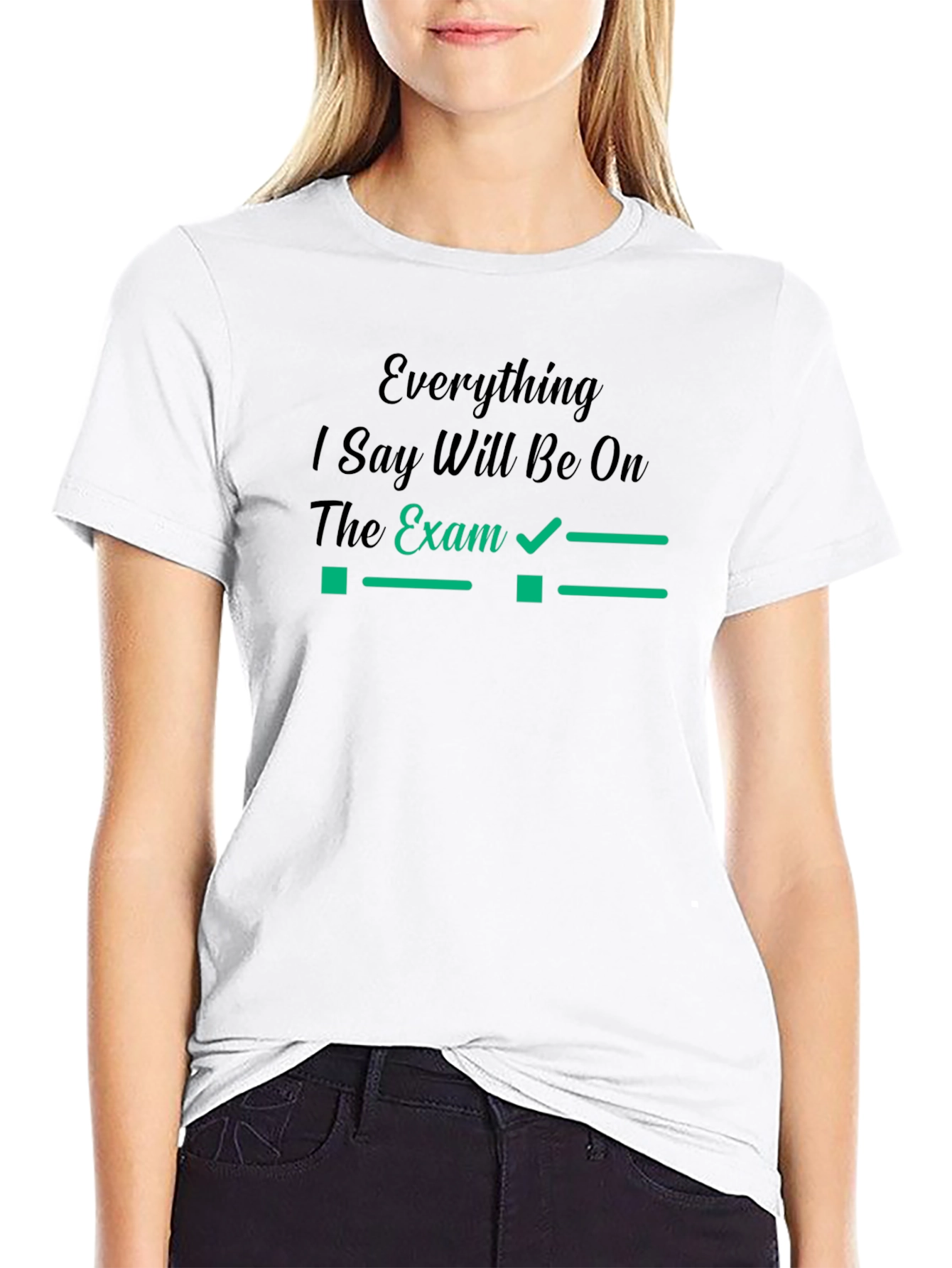 Everything on the Exam Mens Black T-Shirt