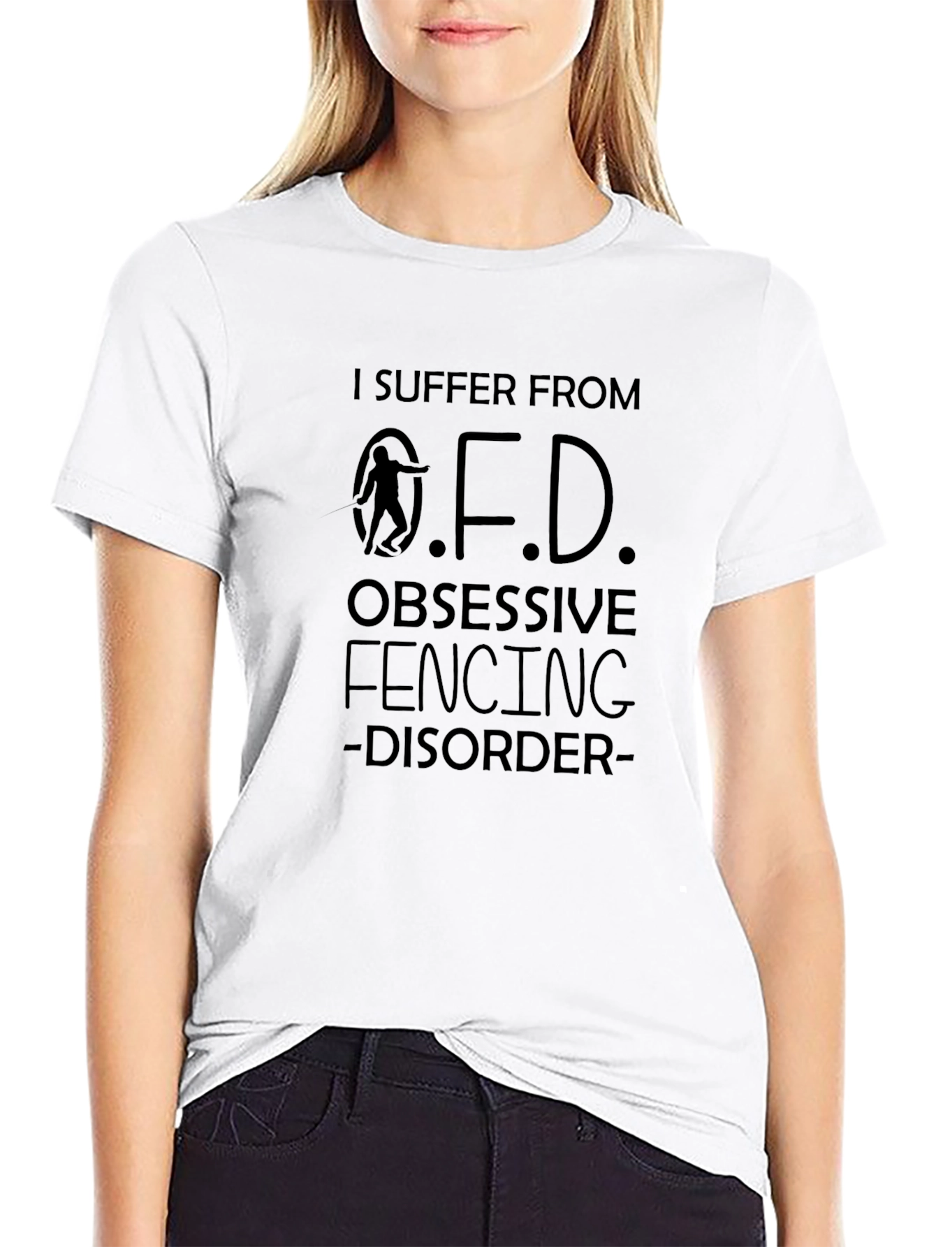 Obsessive Fencing Disorder Black T-Shirt