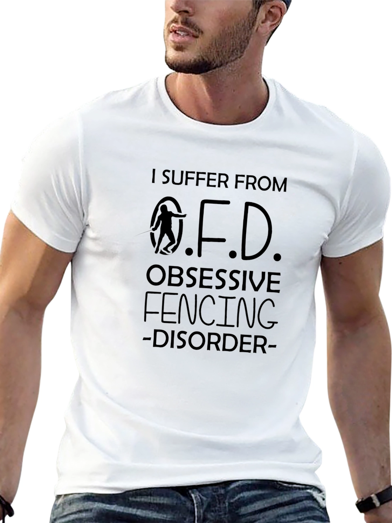 Obsessive Fencing Disorder Black T-Shirt