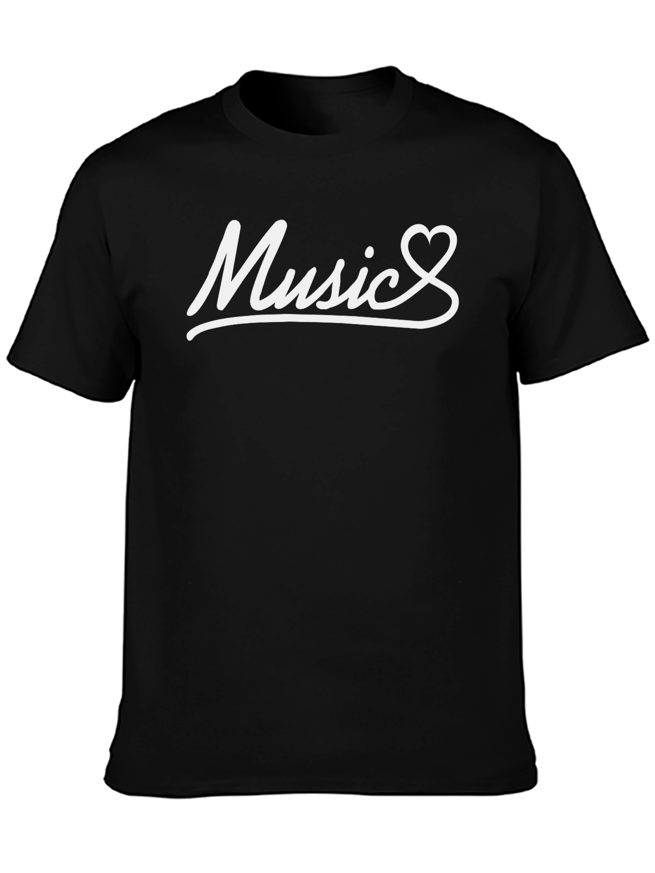 Music Heartbeat T-Shirt - Black Cotton Tee