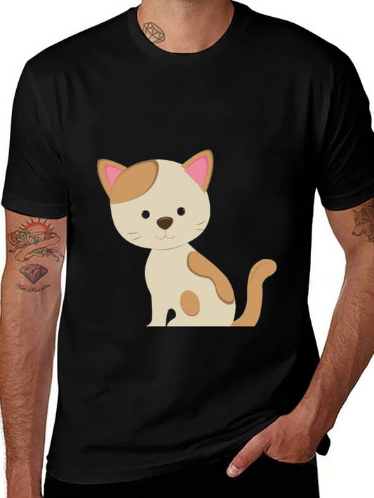 Cute Cat Graphic Tee - Unisex Black T-Shirt