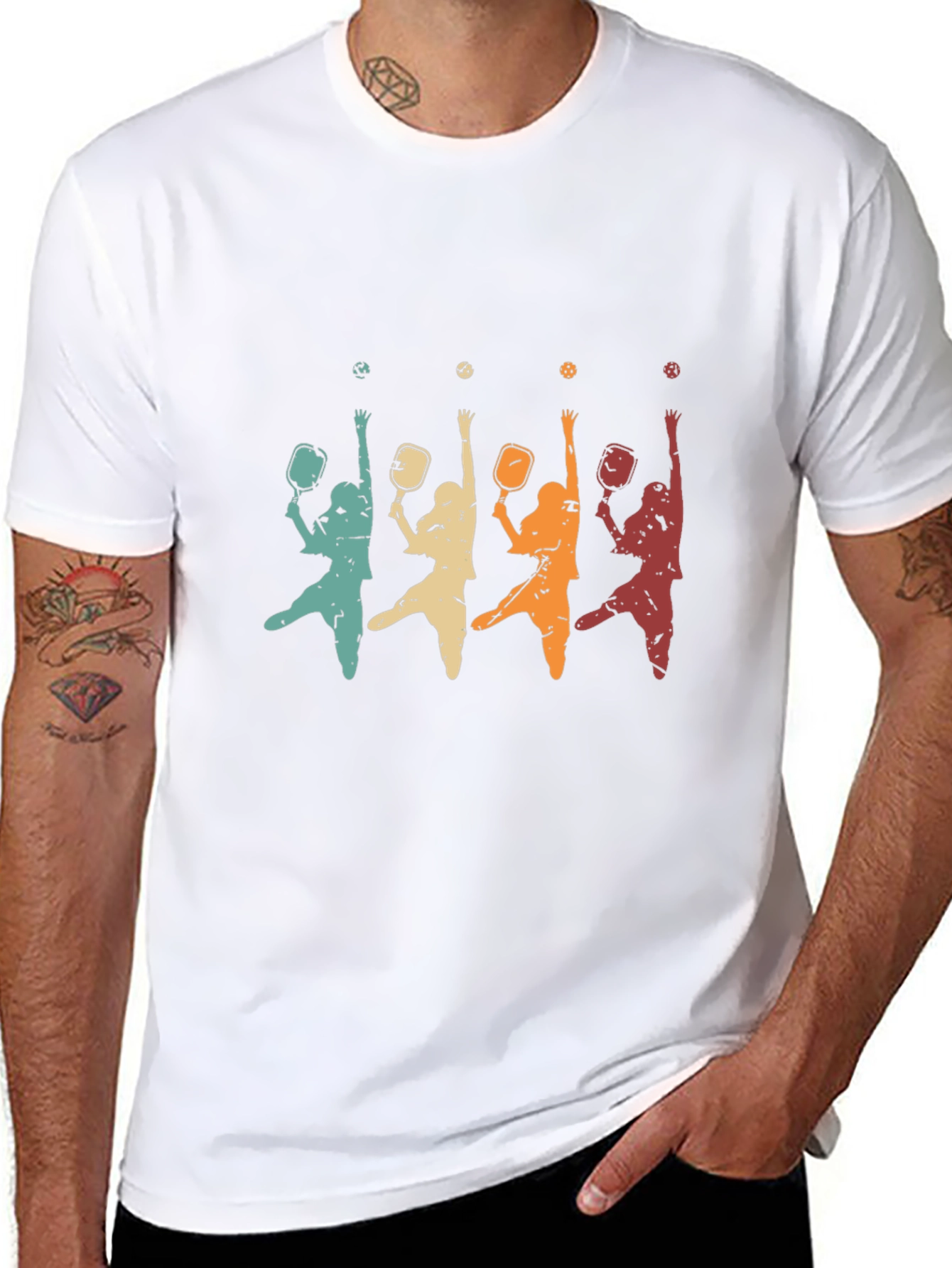 Retro Pickleball Player T-Shirt