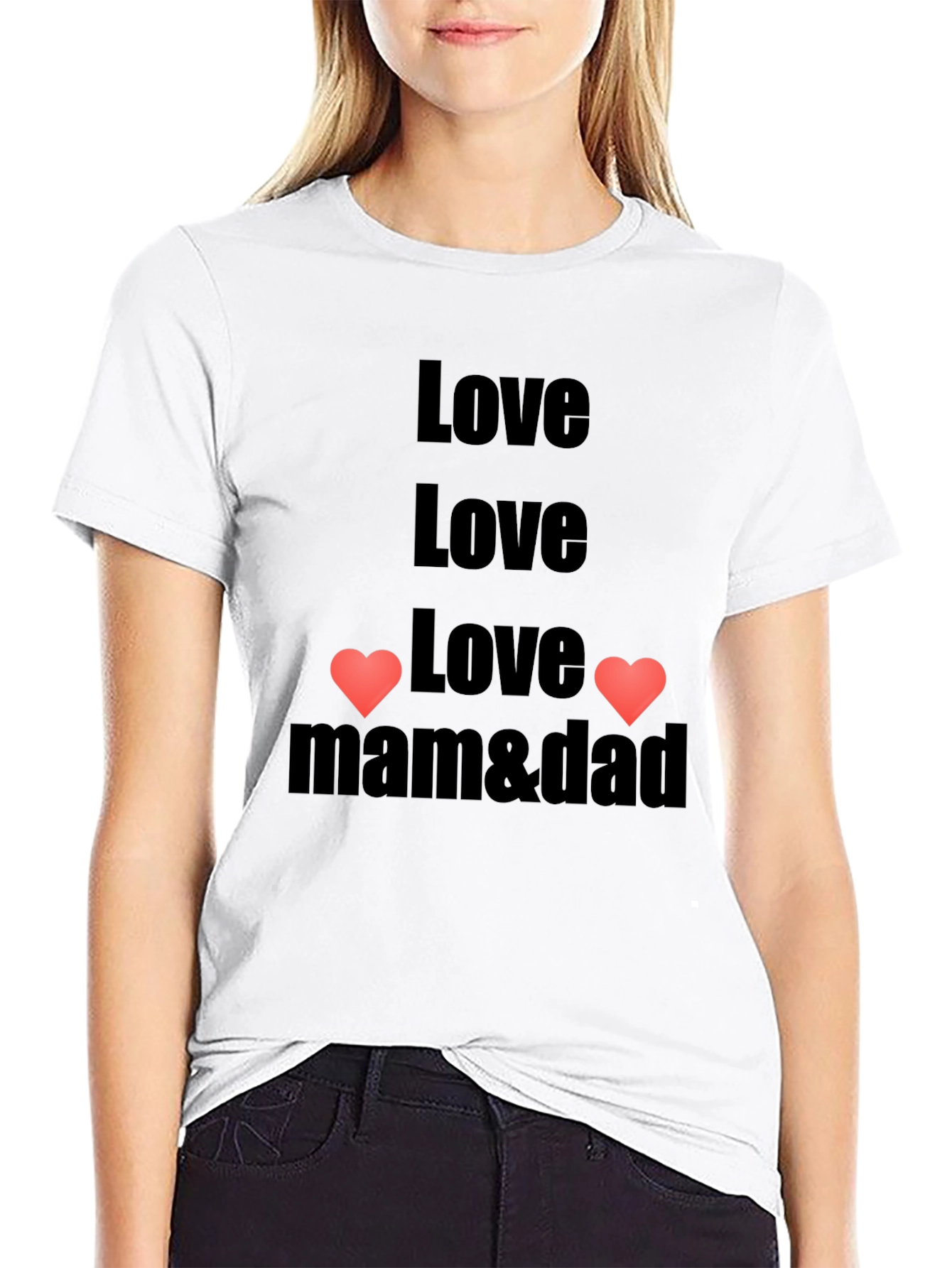 Love Mom & Dad T-Shirt - Black