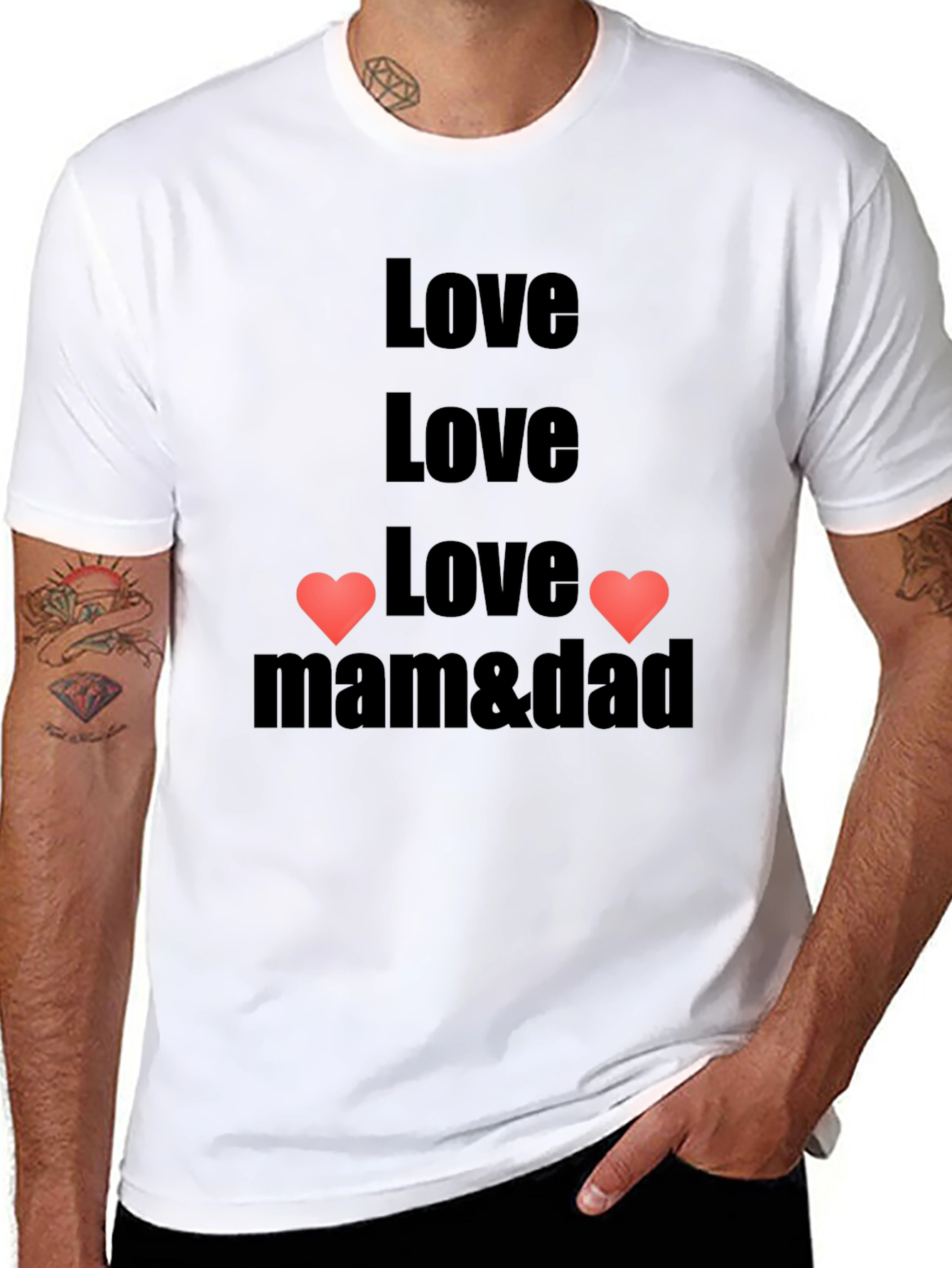 Love Mom & Dad T-Shirt - Black