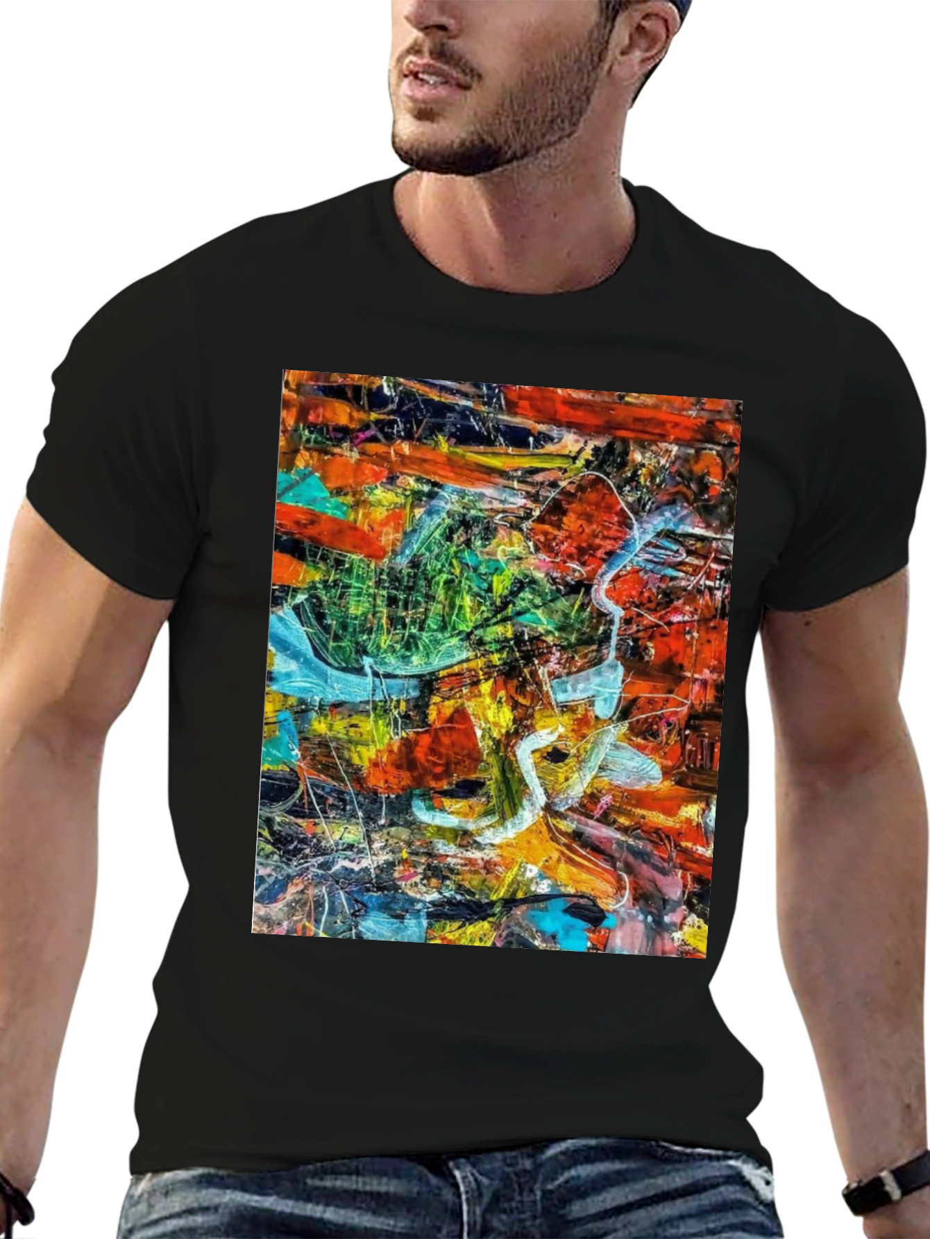 Abstract Art Graphic Black T-Shirt