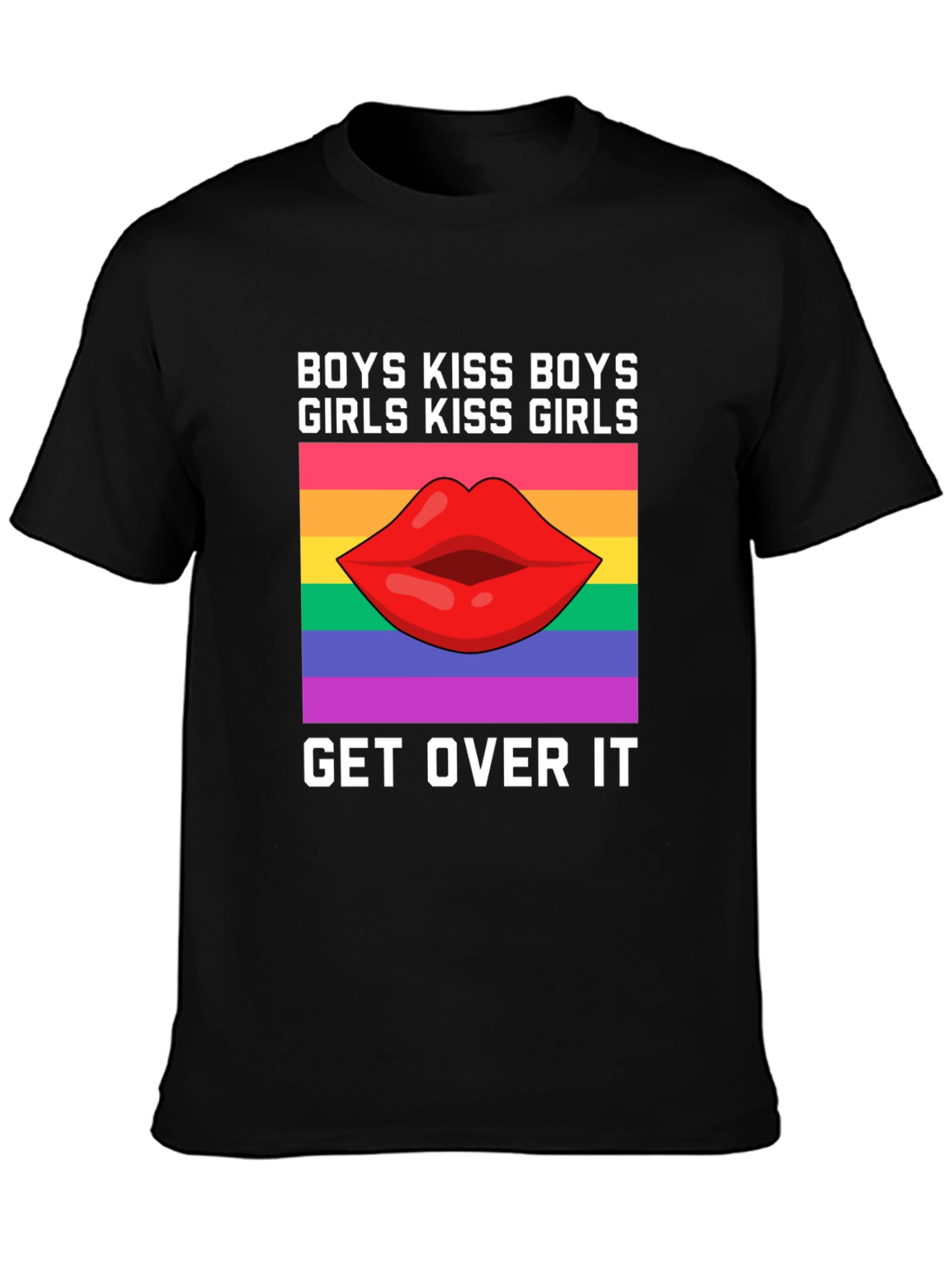 LGBTQ+ Pride T-Shirt: Boys Kiss Boys Girls Kiss Girls