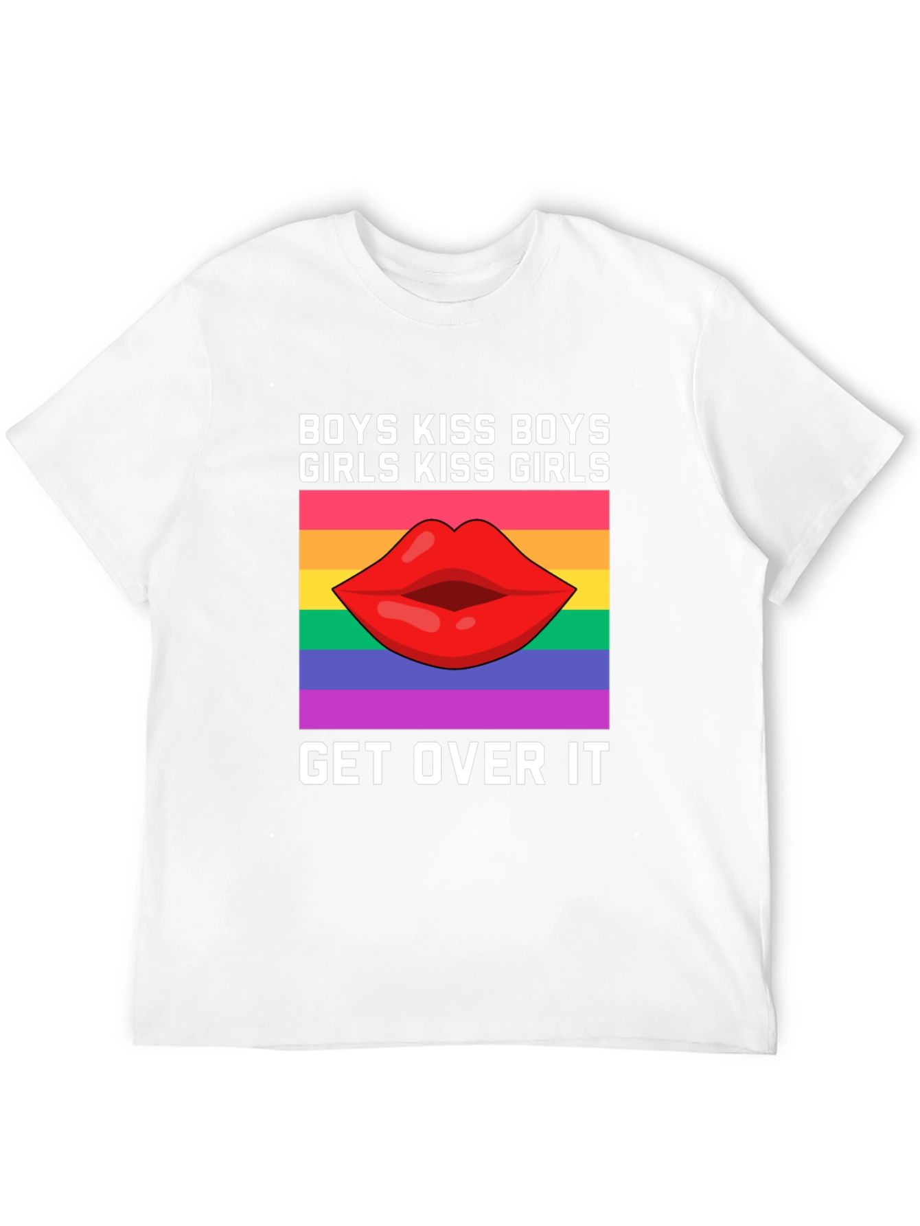 LGBTQ+ Pride T-Shirt: Boys Kiss Boys Girls Kiss Girls