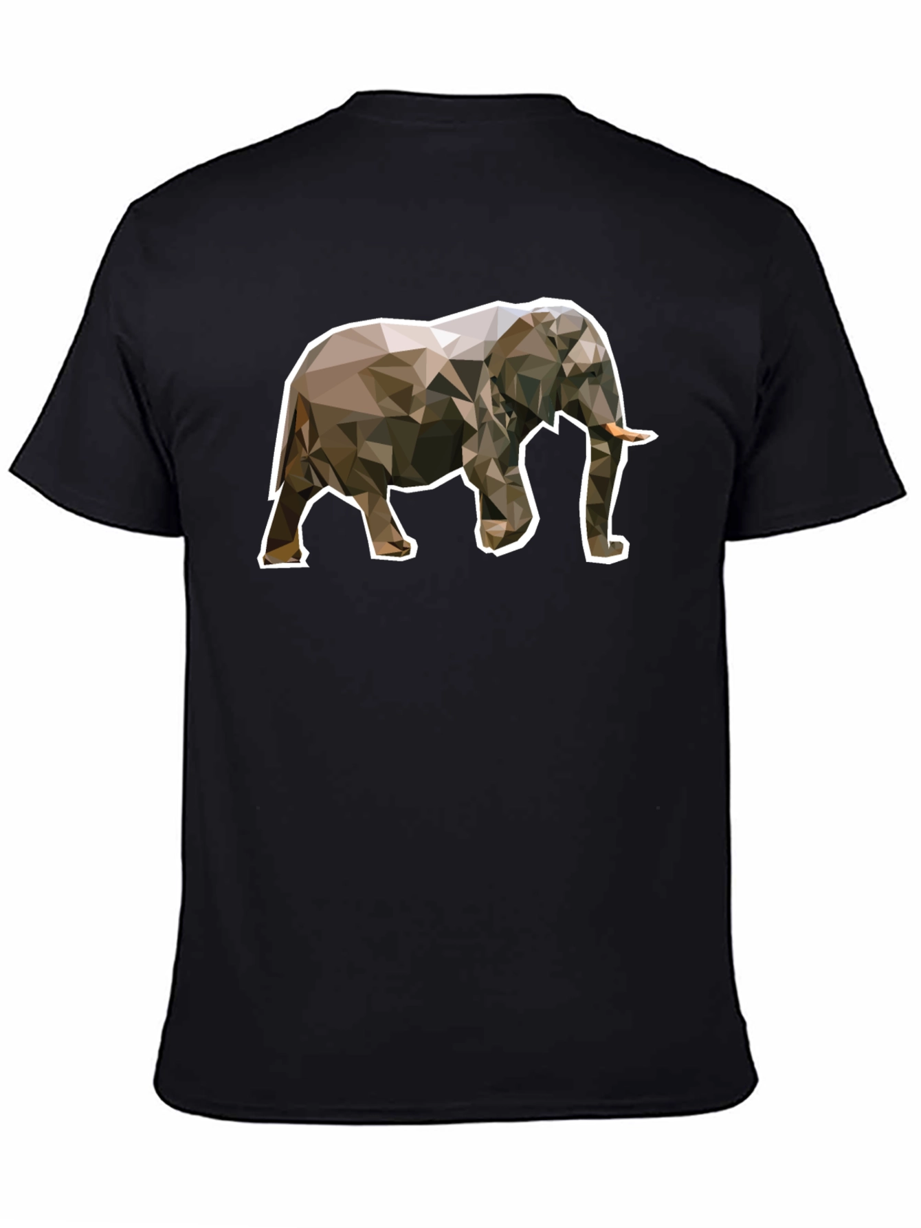 Geometric Elephant Graphic Tee - Unique Black T-Shirt