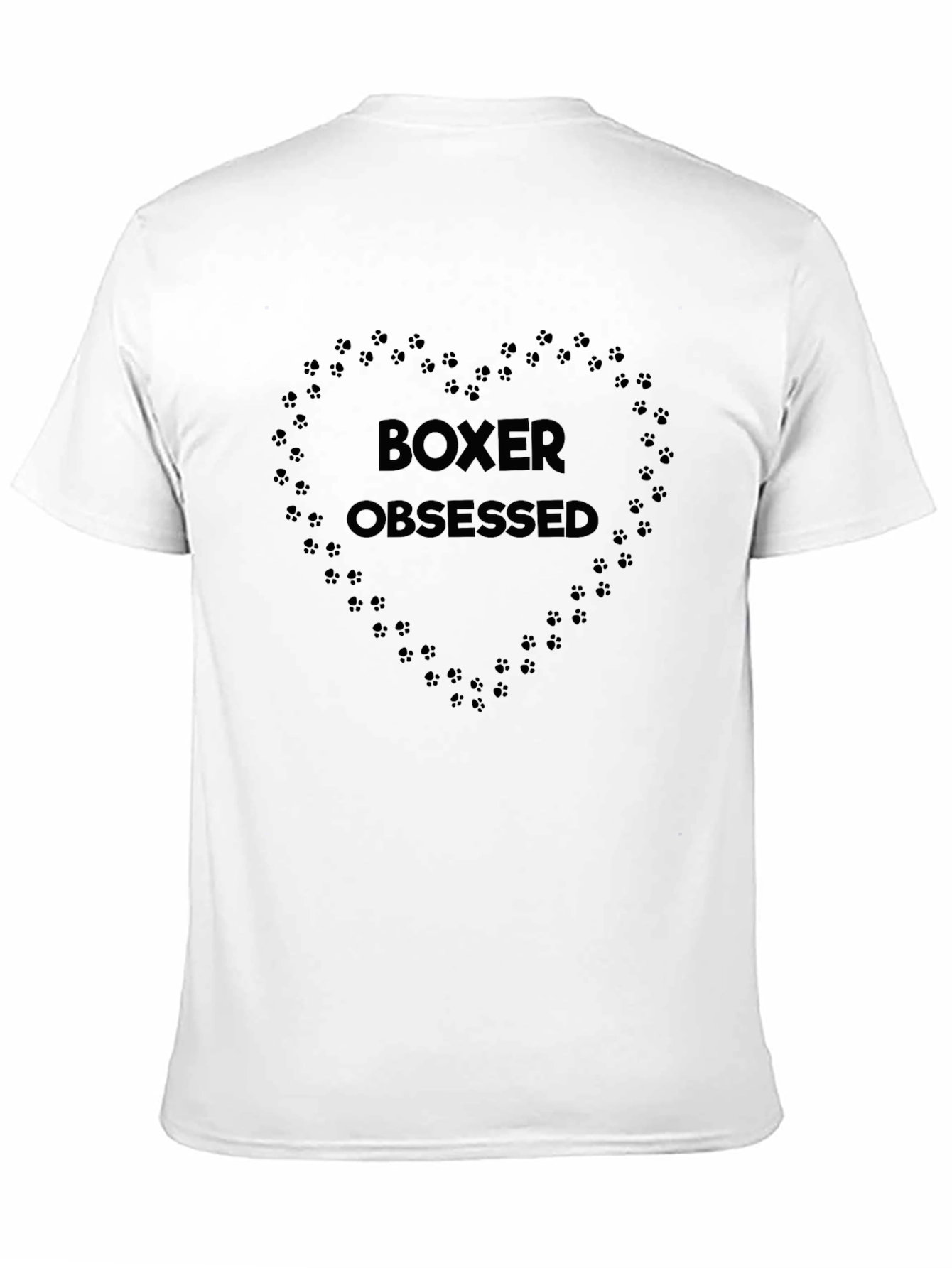 Boxer Obsessed Heart Paw Print T-Shirt