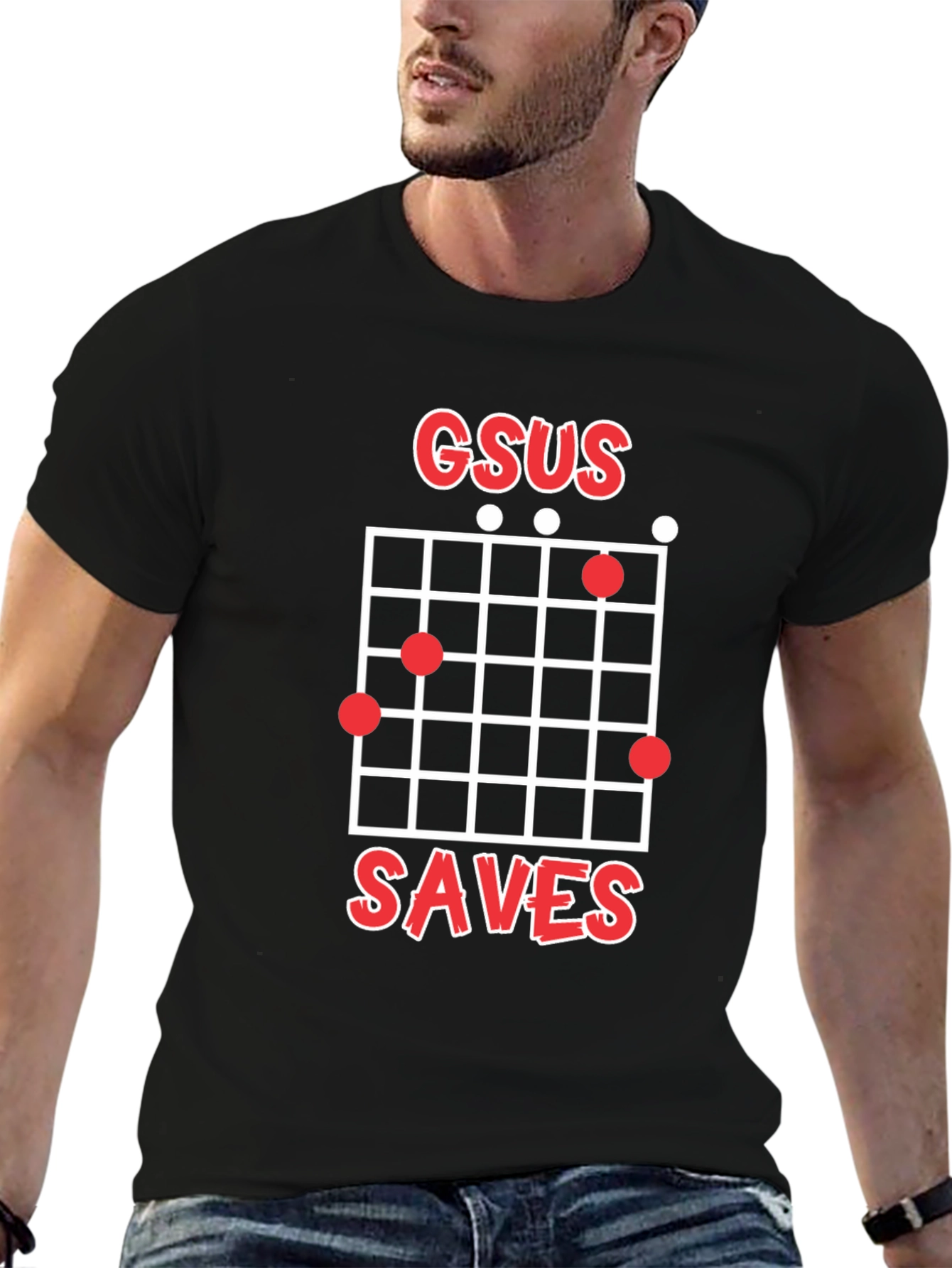 GSUS Saves Guitar Chord Graphic Tee
