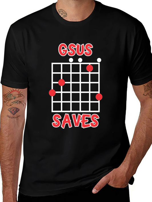 GSUS Saves Guitar Chord Graphic Tee
