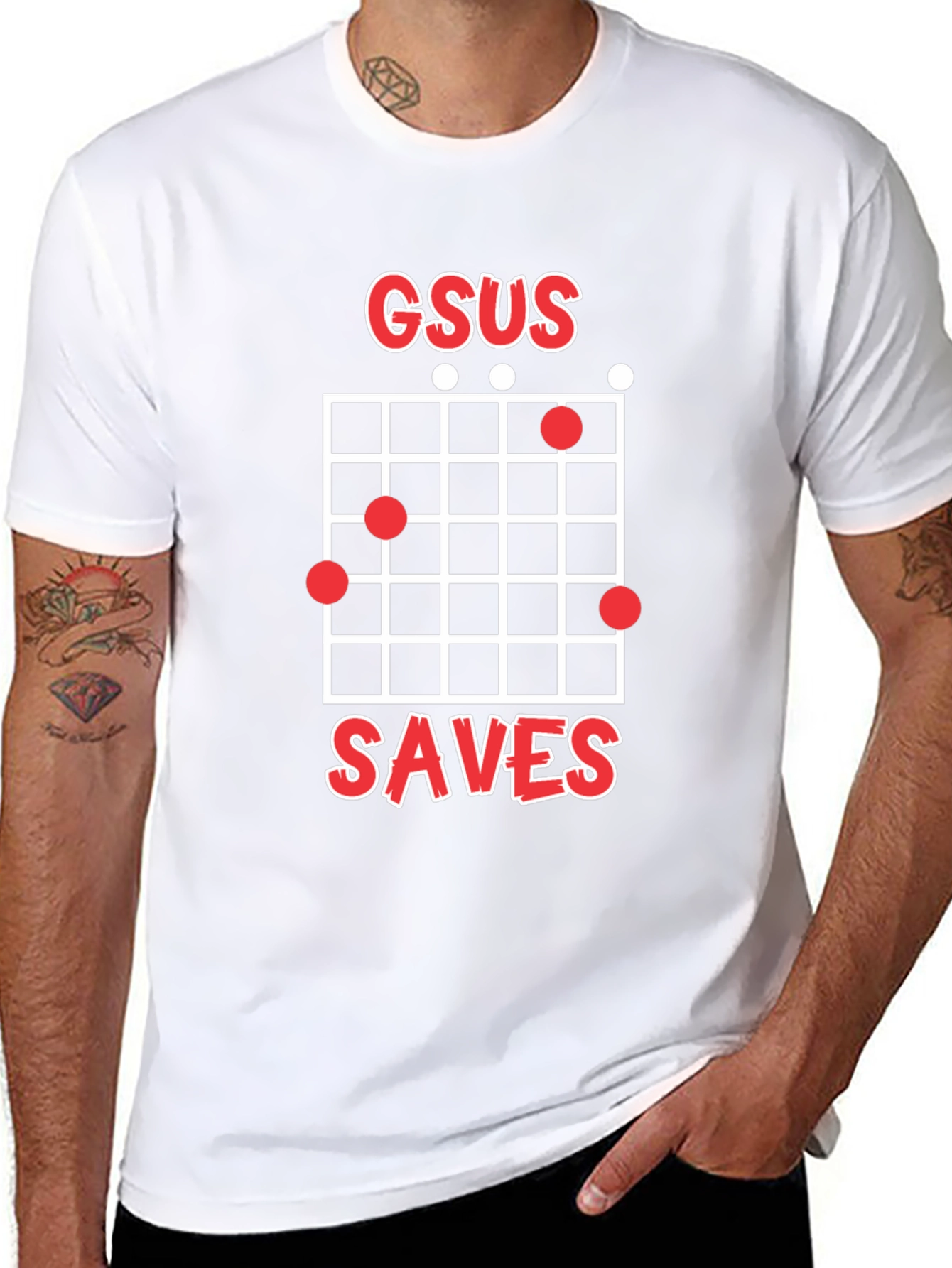 GSUS Saves Guitar Chord Graphic Tee