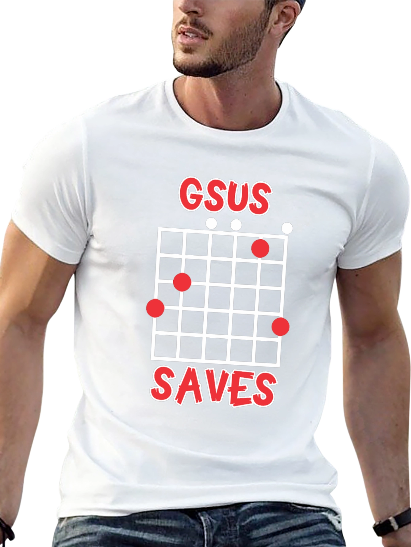 GSUS Saves Guitar Chord Graphic Tee