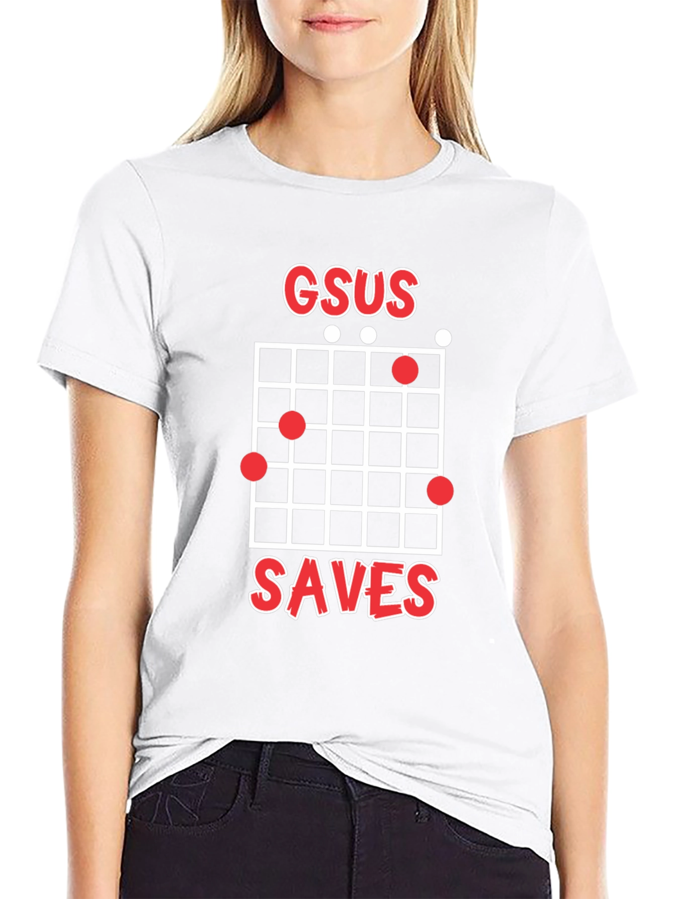 GSUS Saves Guitar Chord Graphic Tee