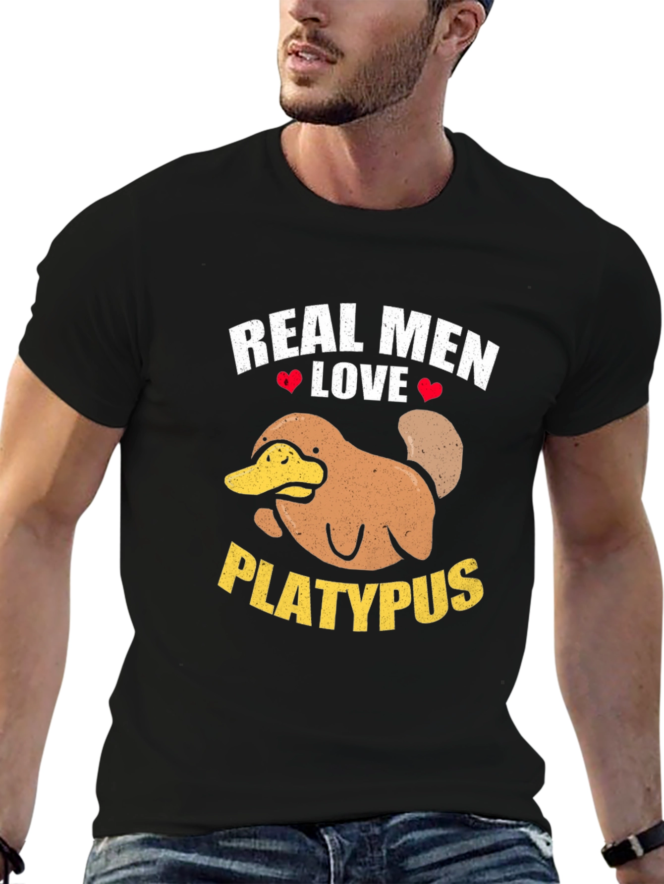 Real Men Love Platypus Graphic T-Shirt