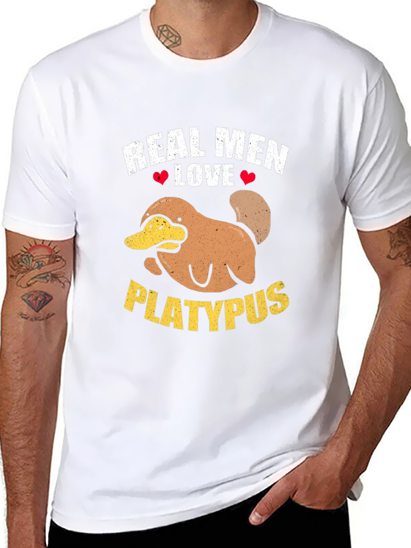 Real Men Love Platypus Graphic T-Shirt