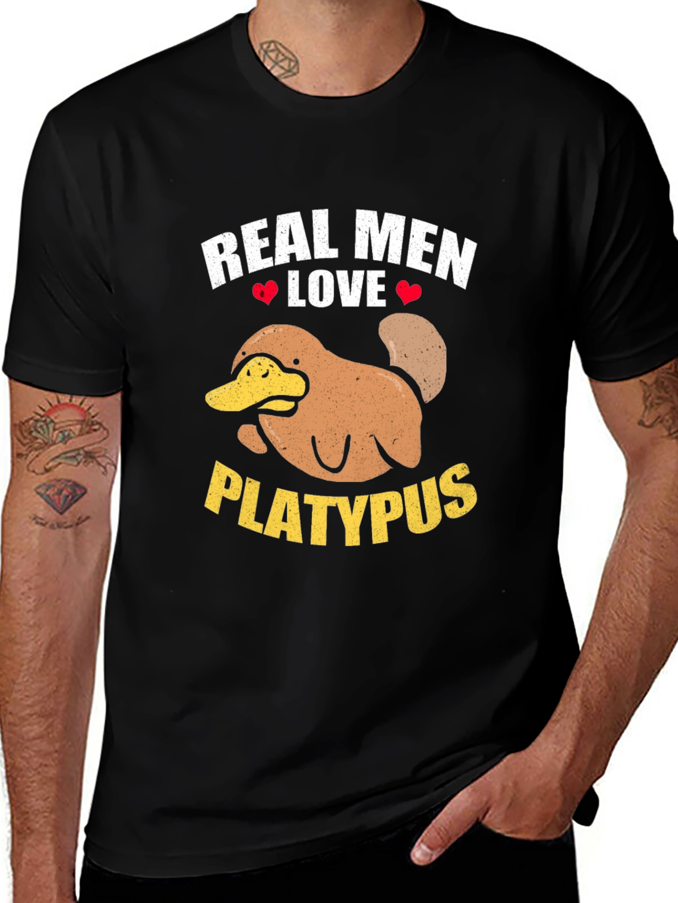 Real Men Love Platypus Graphic T-Shirt