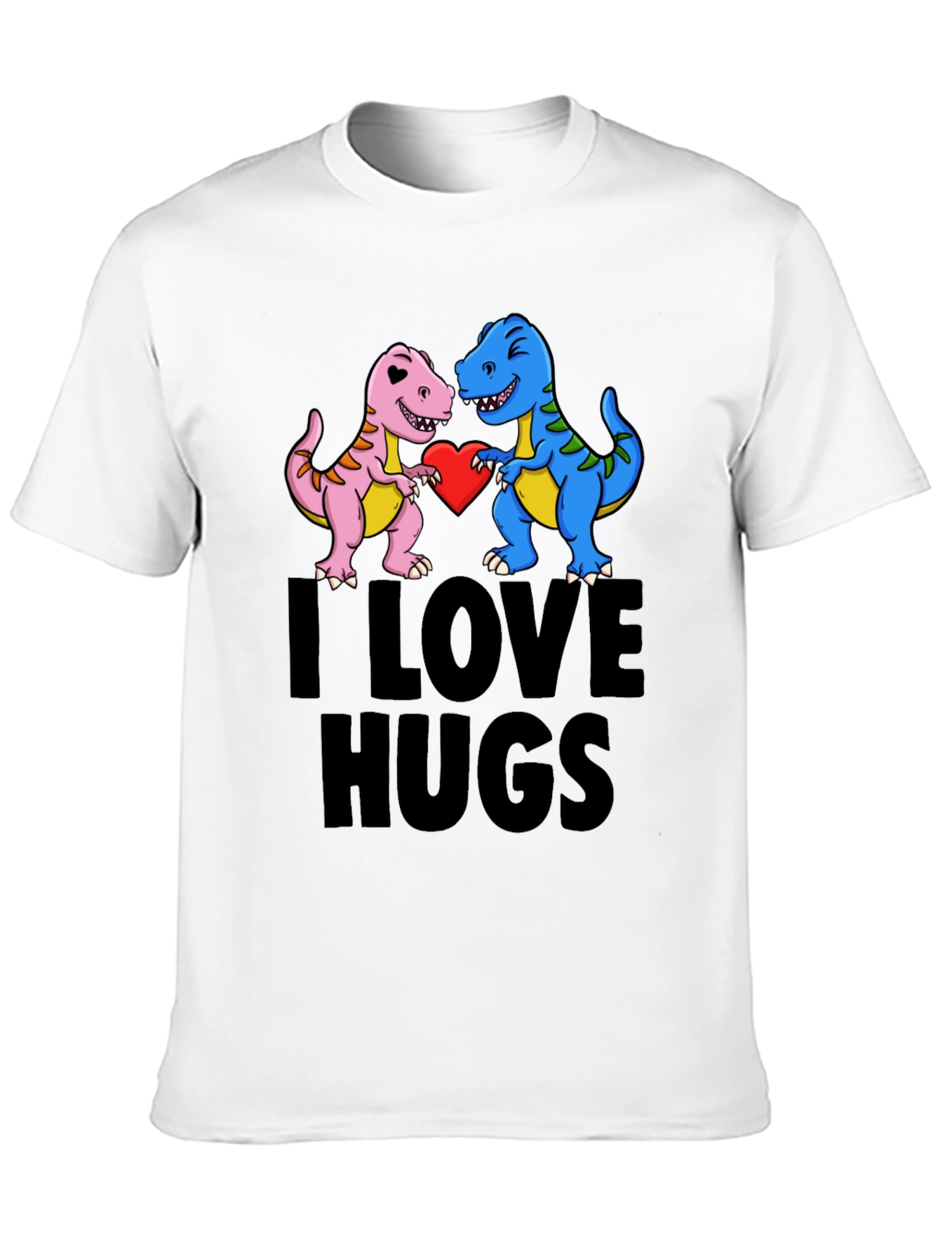 I Love Hugs T-Shirt - Dinosaur Graphic Tee
