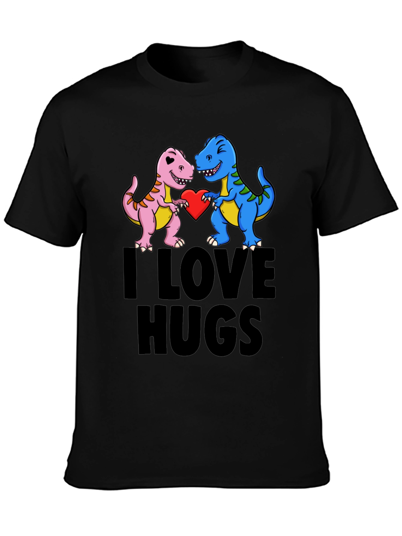I Love Hugs T-Shirt - Dinosaur Graphic Tee