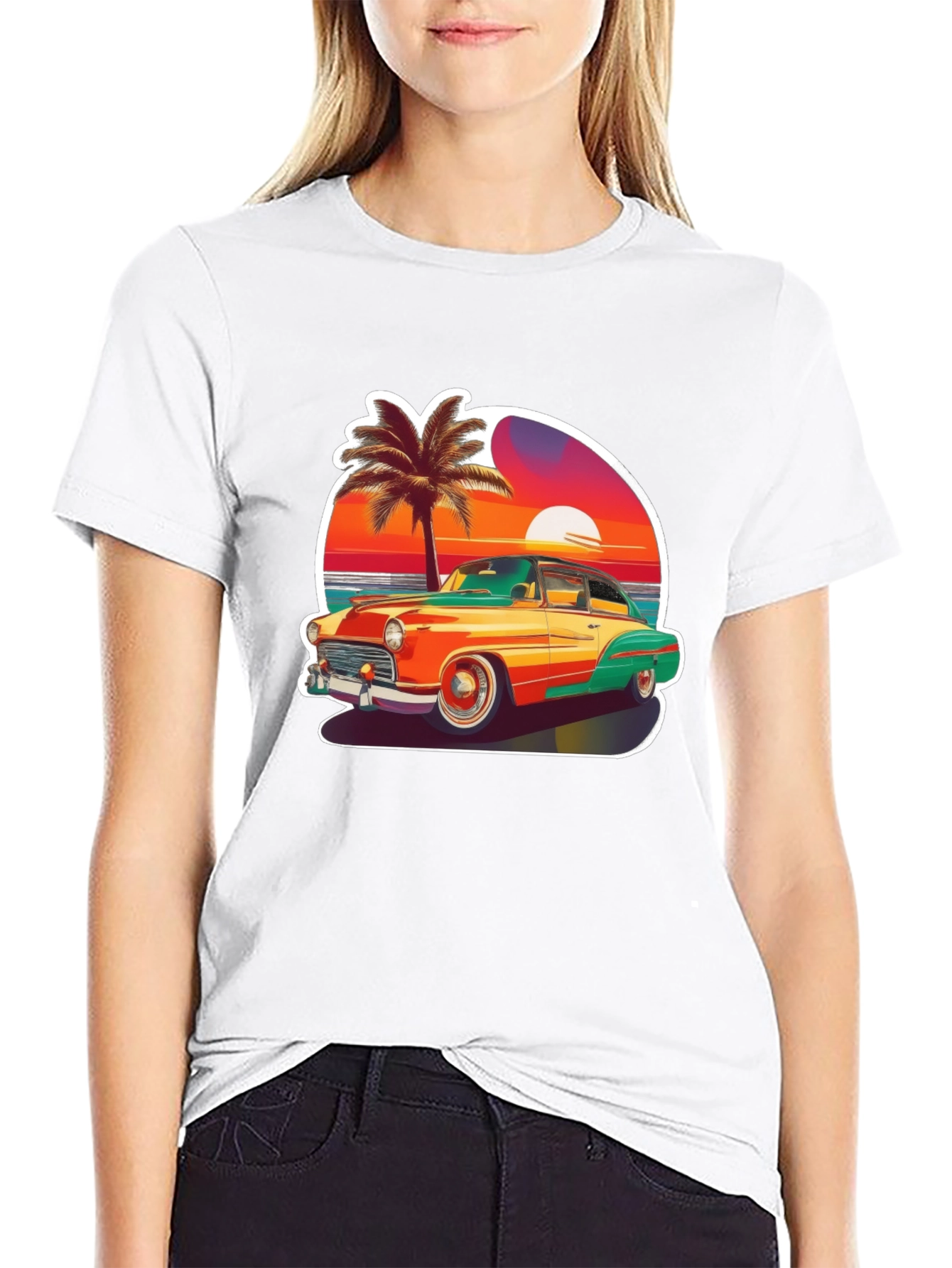 Retro Car Sunset T-Shirt
