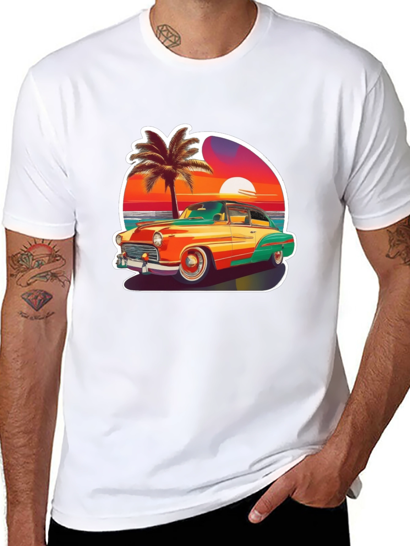 Retro Car Sunset T-Shirt