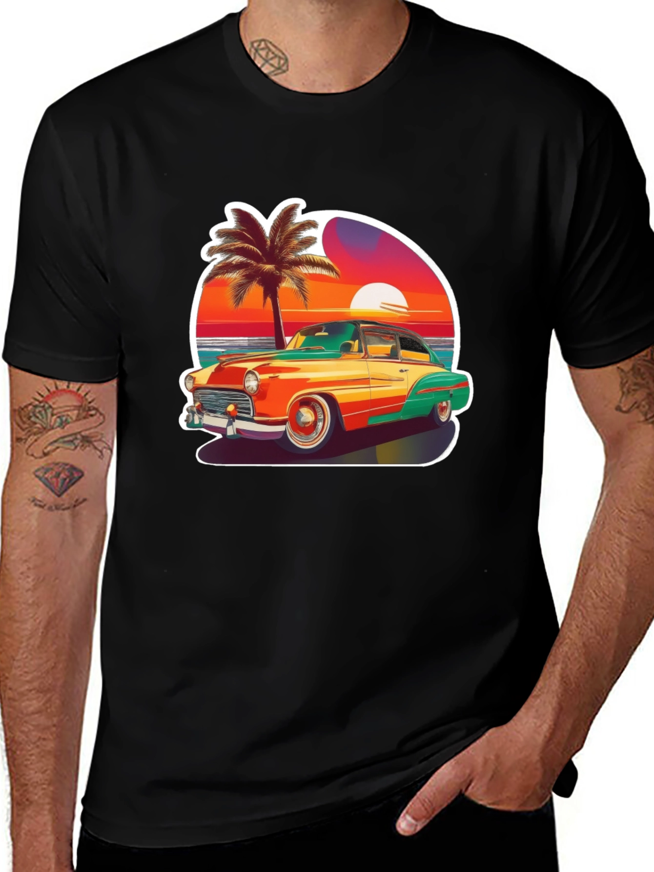 Retro Car Sunset T-Shirt