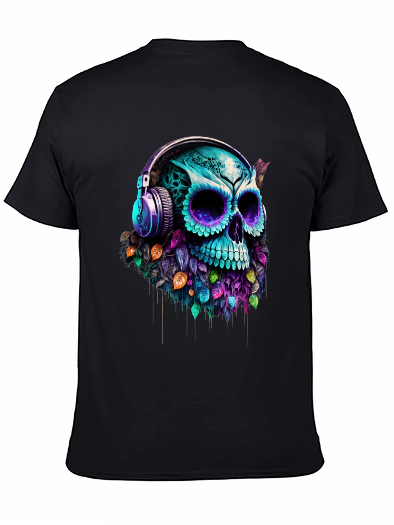 Skull with Headphones Graphic Tee