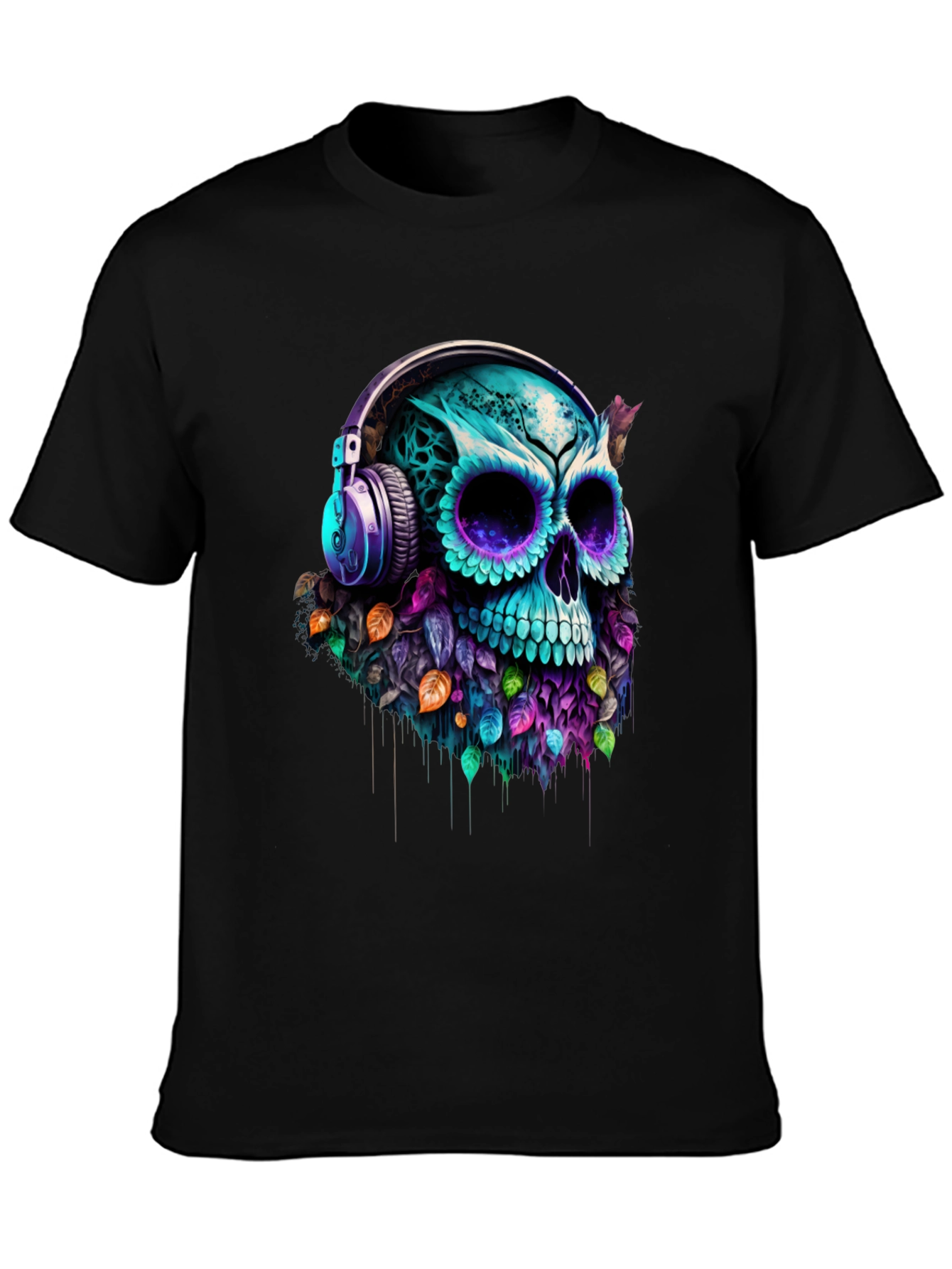 Skull with Headphones Graphic Tee