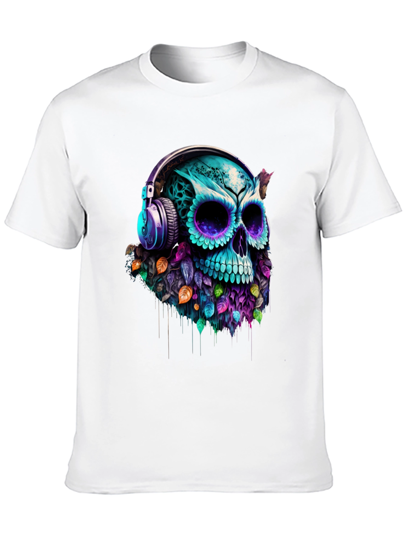 Skull with Headphones Graphic Tee