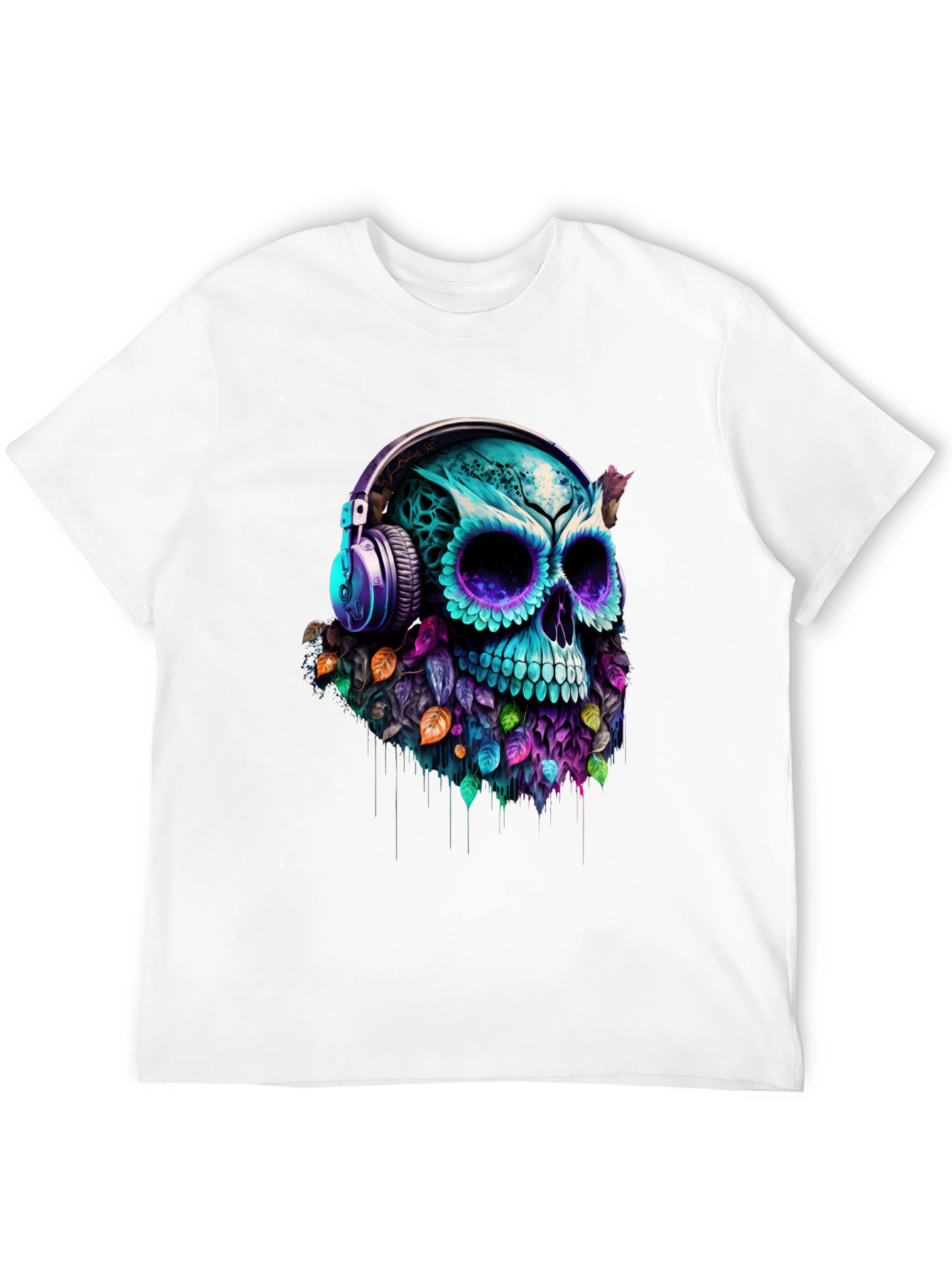 Skull with Headphones Graphic Tee