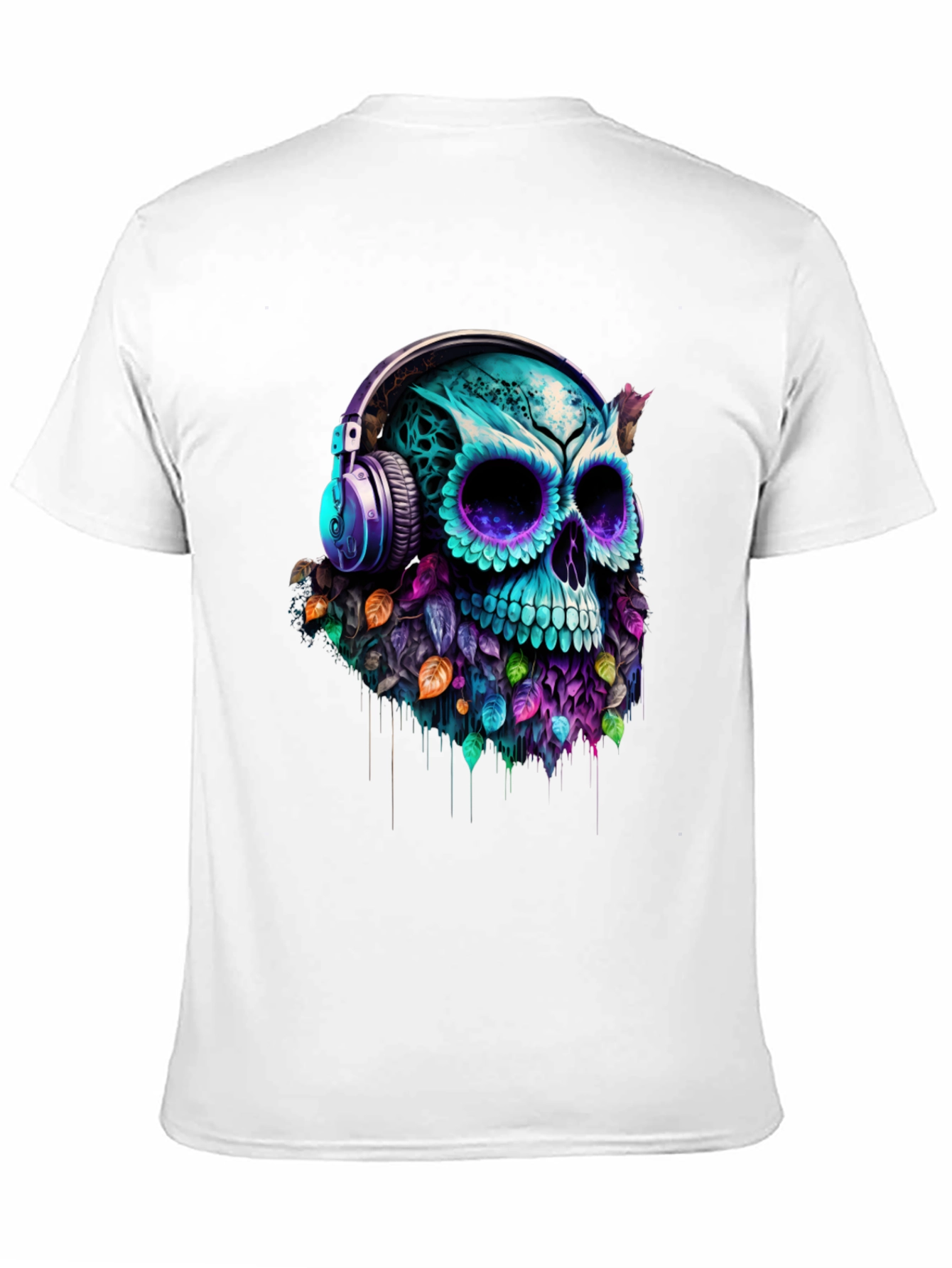 Skull with Headphones Graphic Tee