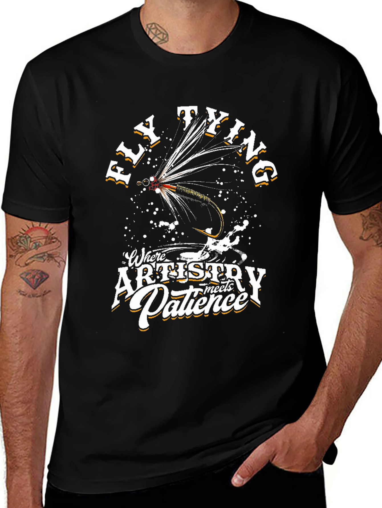 Fly Tying Artistry T-Shirt - Fishing & Hobby Apparel