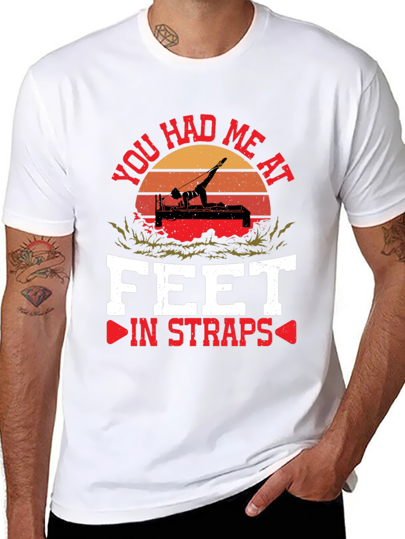 Pilates Lover T-Shirt - Feet In Straps Graphic Tee