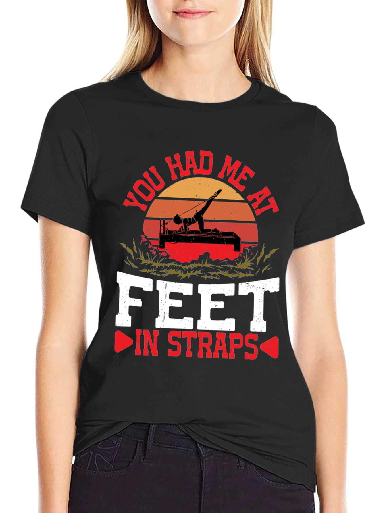 Pilates Lover T-Shirt - Feet In Straps Graphic Tee