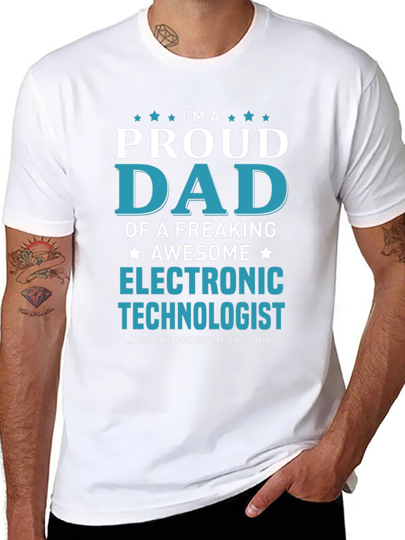 Proud Dad Electronic Technologist Graphic Tee
